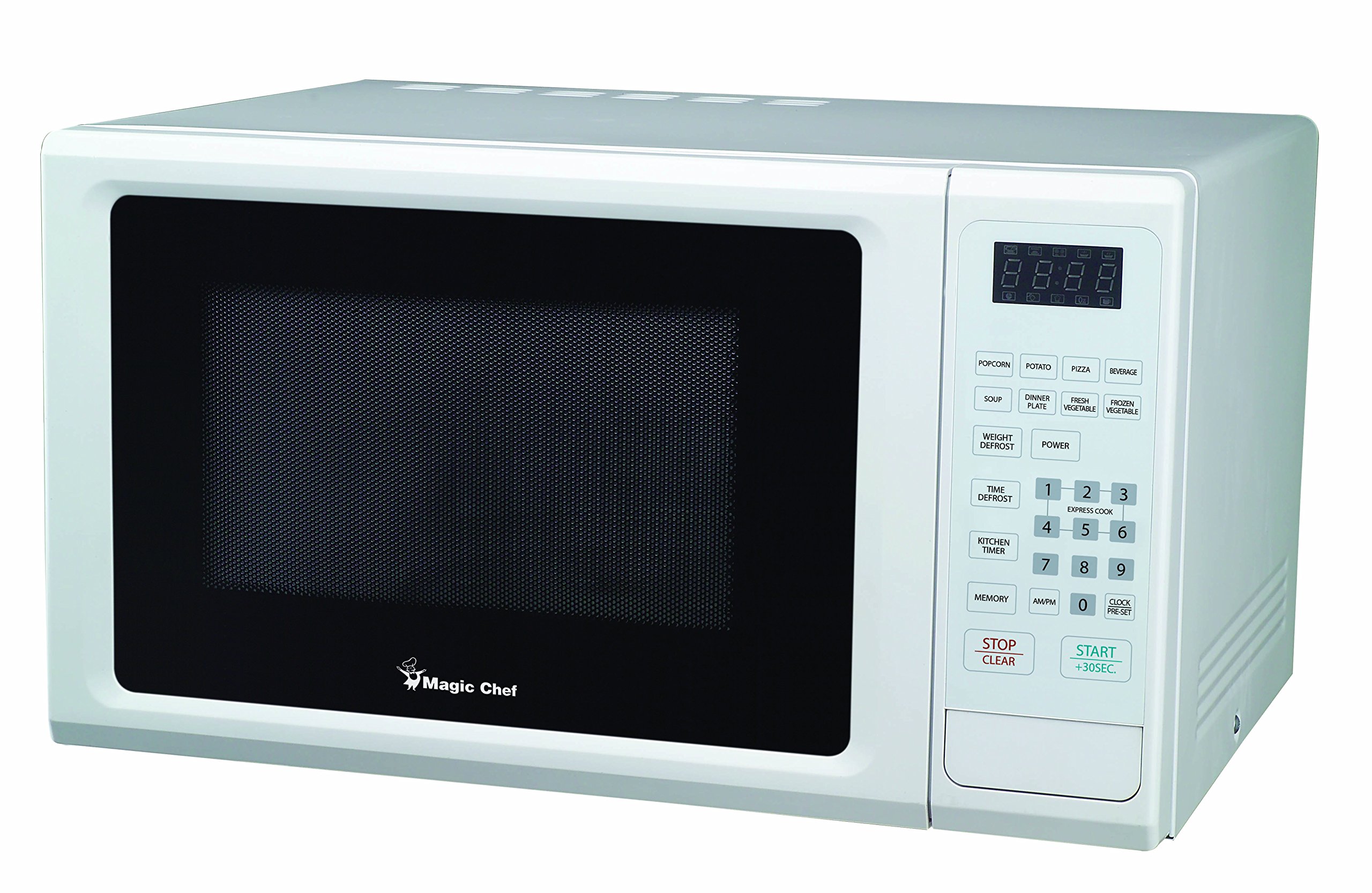 Magic Chef 1.1 cu.ft White Countertop Microwave Oven with Push-Button Door - 1000W Compact Microwave for Small Kitchens, Dorms & Office Spaces | MCM1110W