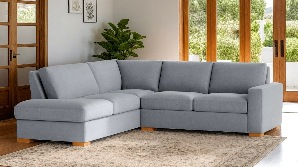 Comfortable Couch Potato Sectional Sofa with Bumper - Perfect for Living Room, Family Room & Home Theater Relaxation
