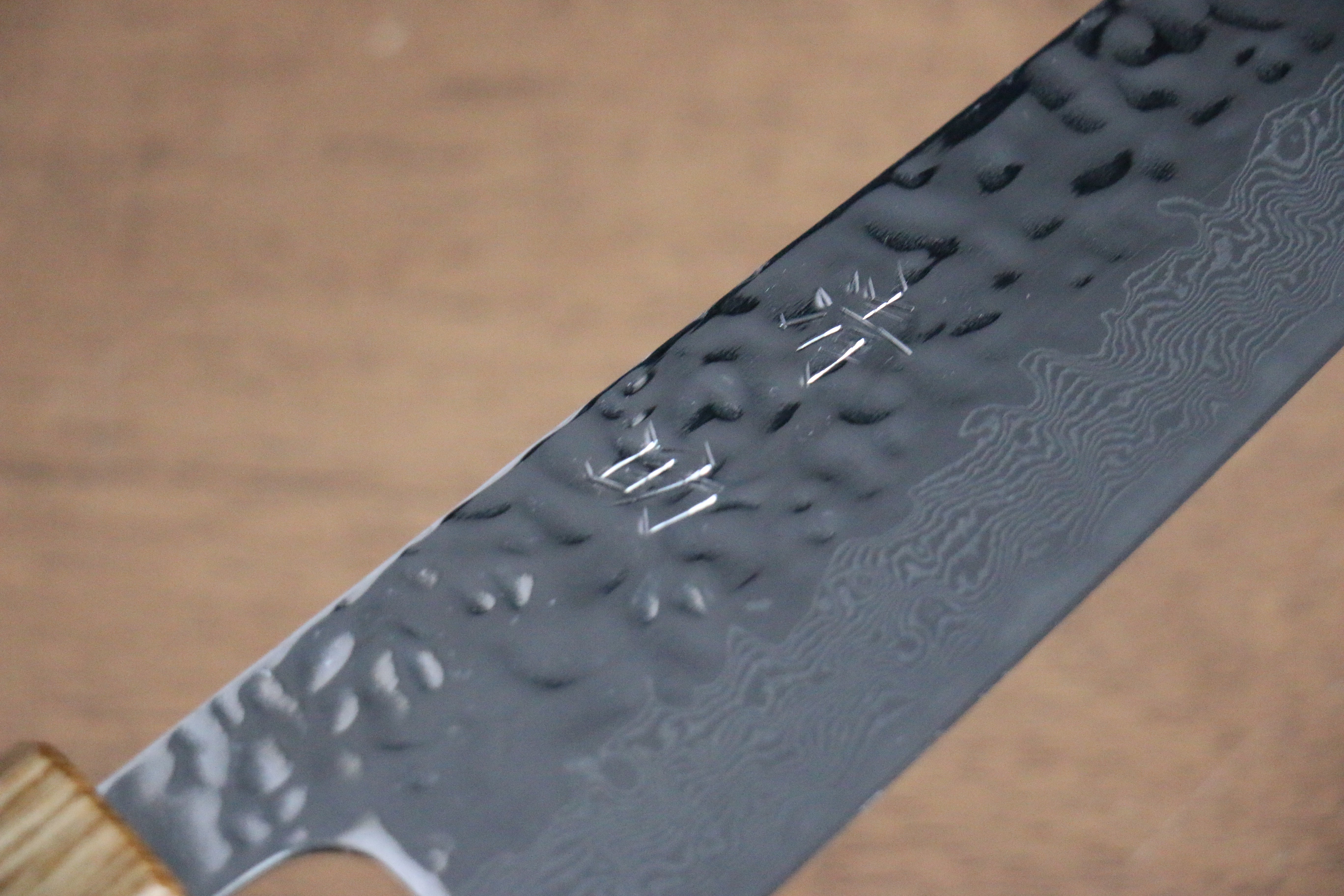 Premium AUS10 Damascus Gyuto Knife 180mm - Handcrafted Hammered Finish with Oak Handle - Perfect for Sushi, Meat Slicing & Professional Chef Use