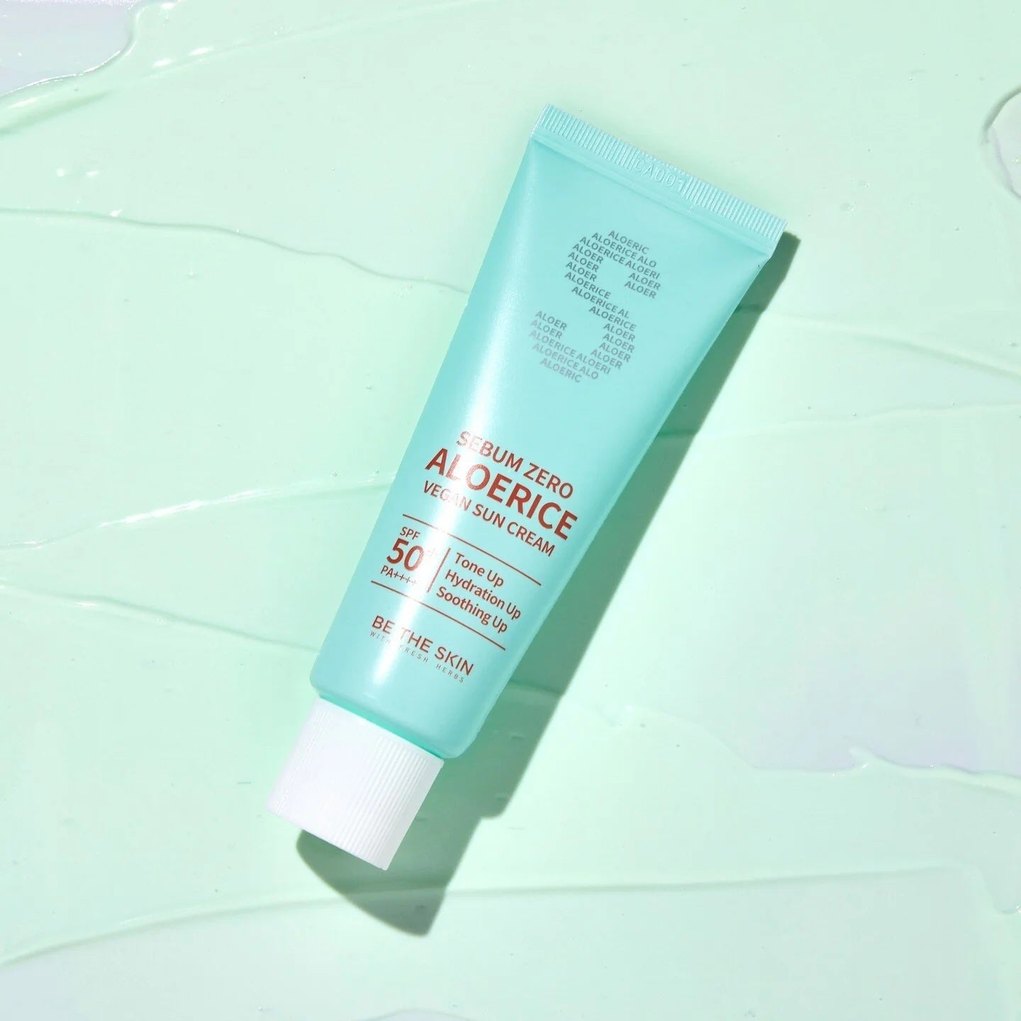BE THE SKIN Sebum Zero Aloerice Vegan Sunscreen SPF50+ PA++++ 50ml - Oil-Free Face Sun Protection for Daily Use & Outdoor Activities