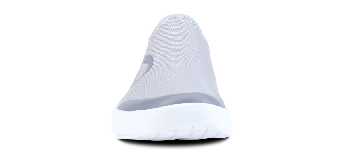 Men's OOmg eeZee Low Top Sneakers - White & Gray | Lightweight Comfortable Walking Shoes for Men | Perfect for Casual Wear, Gym & Travel