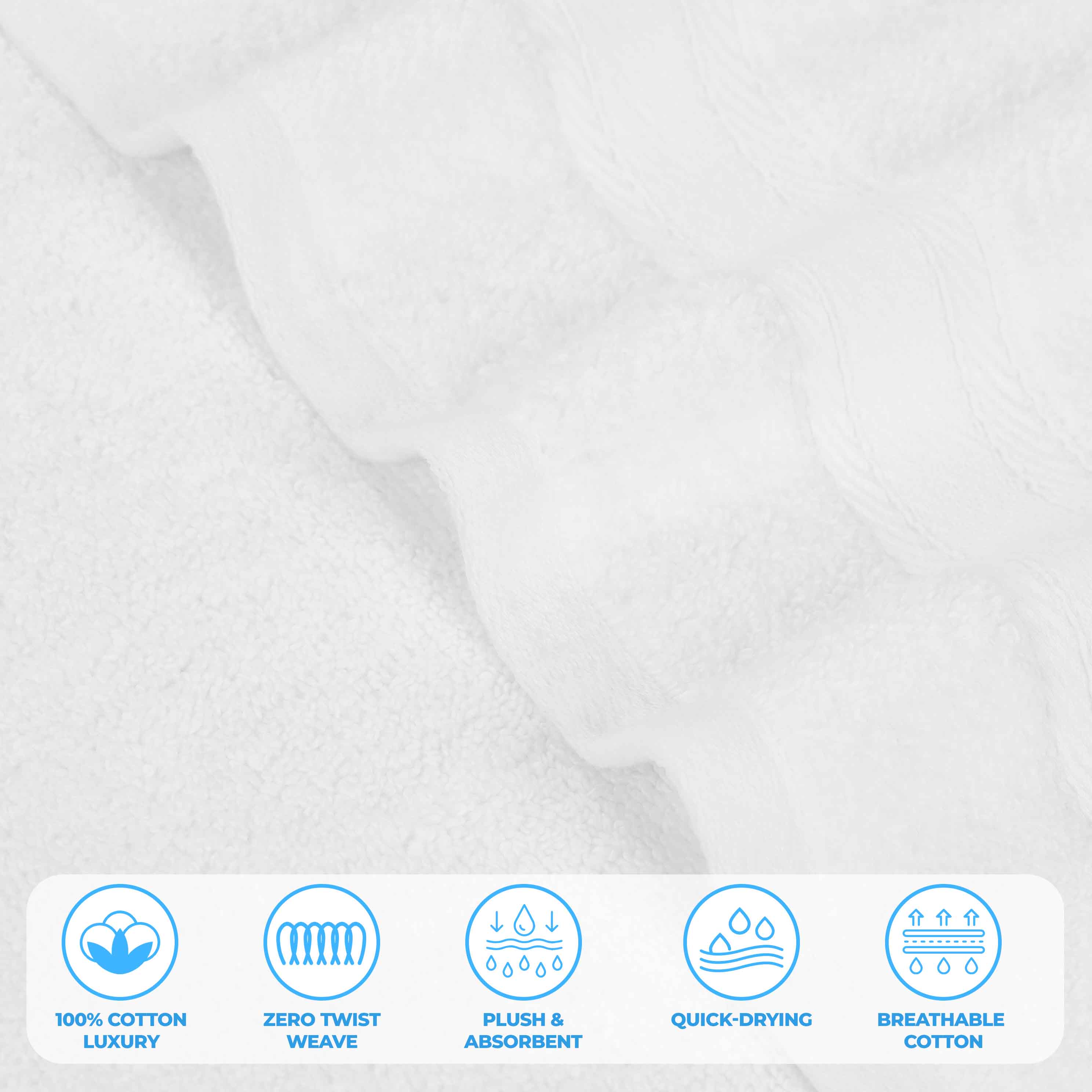 Belmont Zero Twist Cotton Medium Weight Absorbent 3-Piece Bath Towel Set | Soft & Quick-Drying | Perfect for Bathroom, Spa & Gym Use