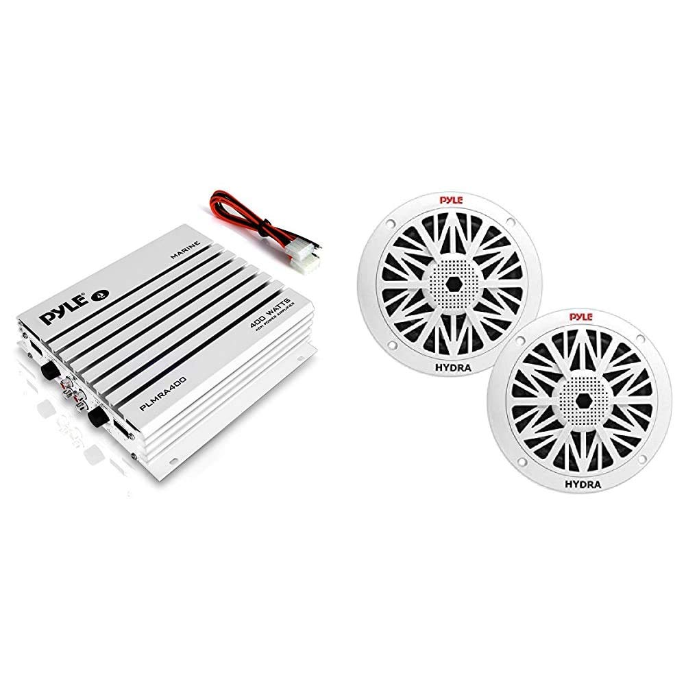 Pyle Hydra Marine Amplifier 400W 4-Channel Elite Series with 6.5