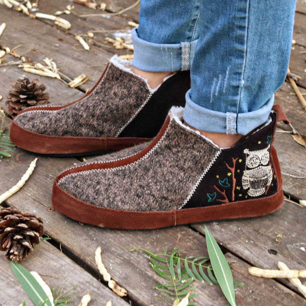 Women's Comfortable Forest Bootie Ankle Height Slippers with Cloud Cushion® - Cozy Indoor/Outdoor House Shoes for Winter, Lounge & Casual Wear