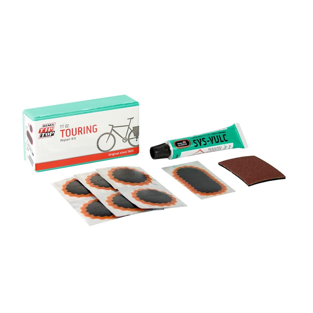 Rema TOURING REPAIR KIT - 24-Piece Bike Tire Patch Kit for Road & Mountain Bikes - Essential Cycling Accessories for Emergency Flat Tire Repairs on the Go