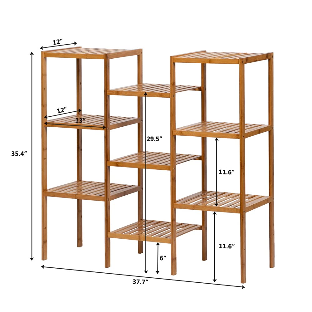 HomVent 9-Tier Adjustable Storage Shelf - Multifunctional Organizer for Books, Plants & Flowers | Perfect for Home, Office & Garden Organization