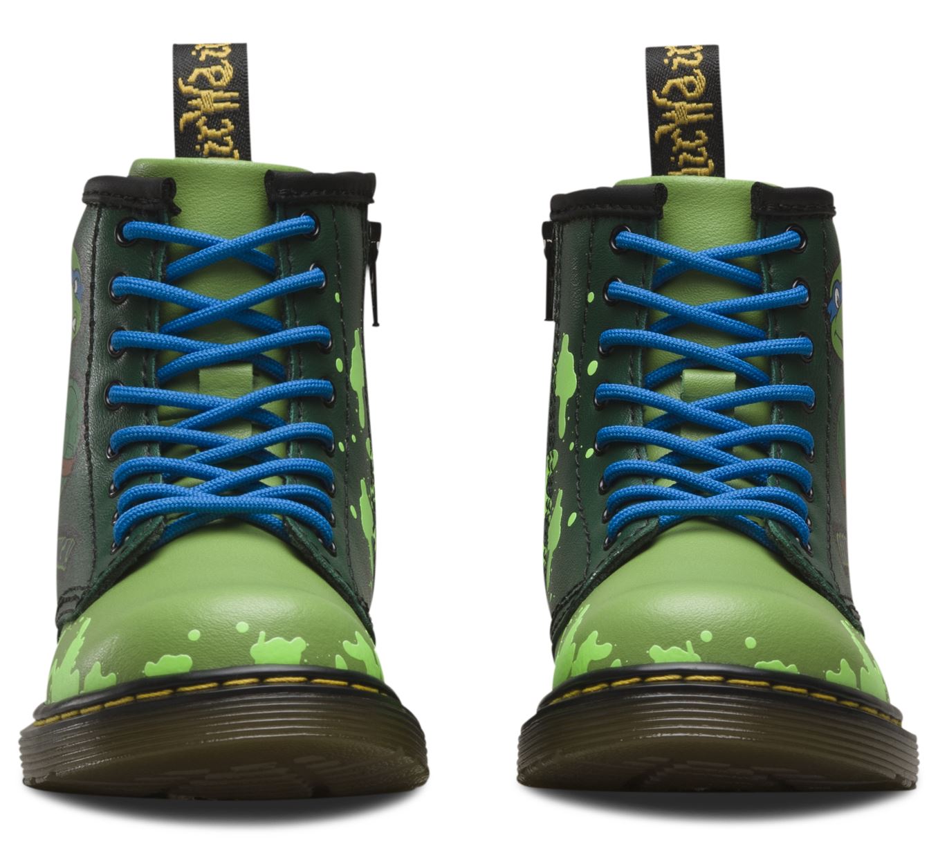 Dr. Martens 1460 Kids TMNT Leonardo Green Leather Boots - Stylish & Durable Footwear for Boys & Girls - Perfect for School, Playdates & Outdoor Adventures