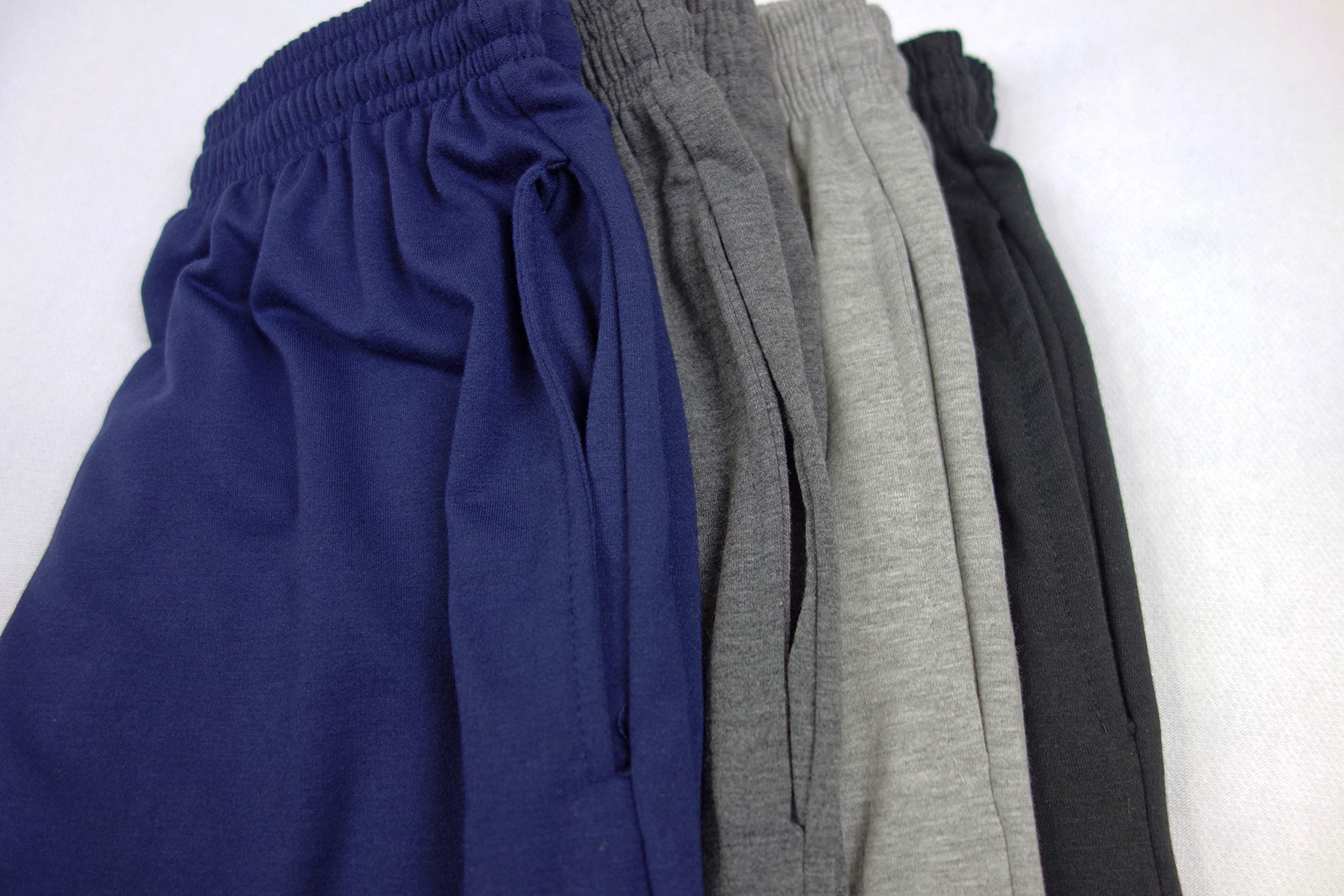 Men's Lightweight Terry Pocket Sweat Shorts with Drawstring - Made in USA - Perfect for Gym, Running & Casual Wear
