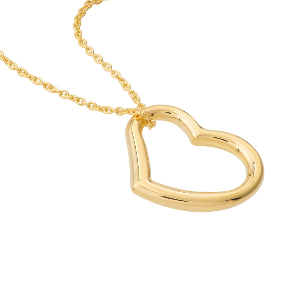 14K Gold Open Heart Necklace for Women - Dainty Delicate Heart Pendant Jewelry Gift for Her - Perfect for Valentine's Day, Anniversary & Everyday Wear