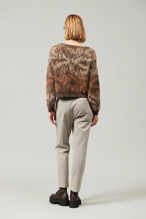Soft & Warm Alpaca Mohair Yarn Sweater for Women - Cozy Crewneck Pullover in Mocha Brown | Perfect for Fall & Winter Outfits, Casual Wear & Holiday Gatherings