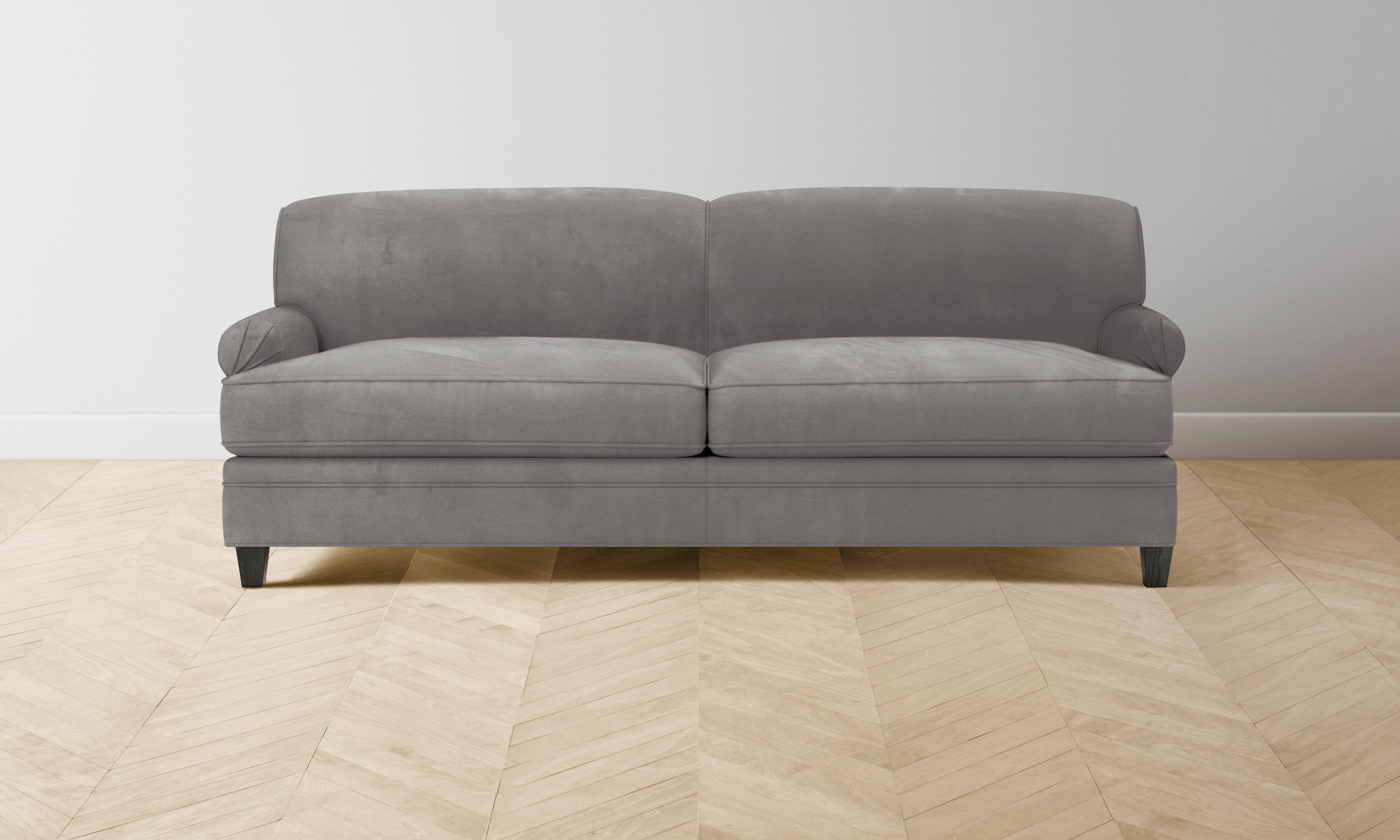 Carmine Sofa - Premium Nubuck Leather in Asphalt Color | Modern Living Room Furniture for Home & Office Decor