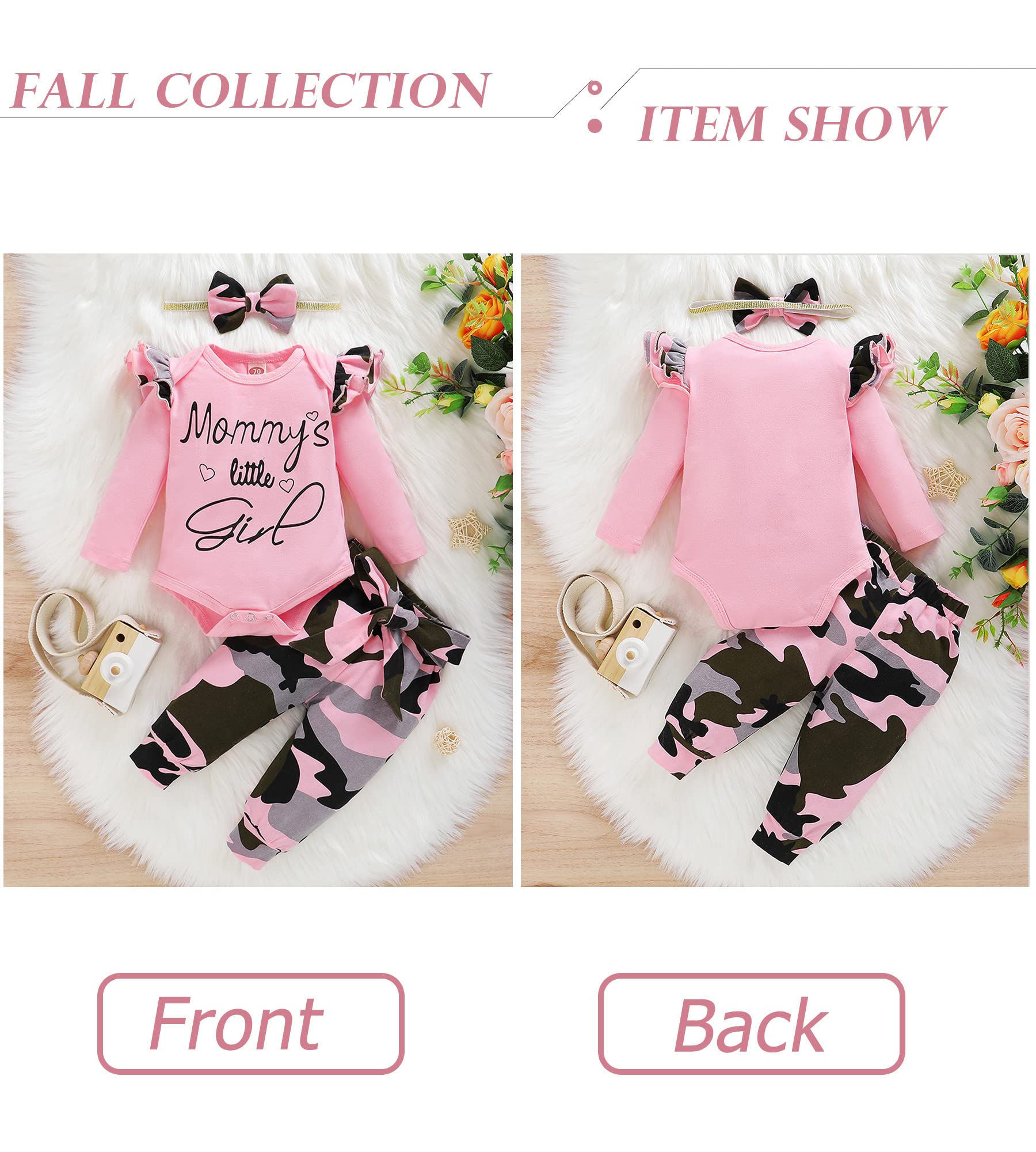 Adorable Baby Girl Clothes Set - Soft Long Sleeve Romper & Pants Outfit for Newborns & Infants | Cute Winter & Fall Baby Girl Fashion | Perfect for Family Photos, Playdates & Holiday Outings