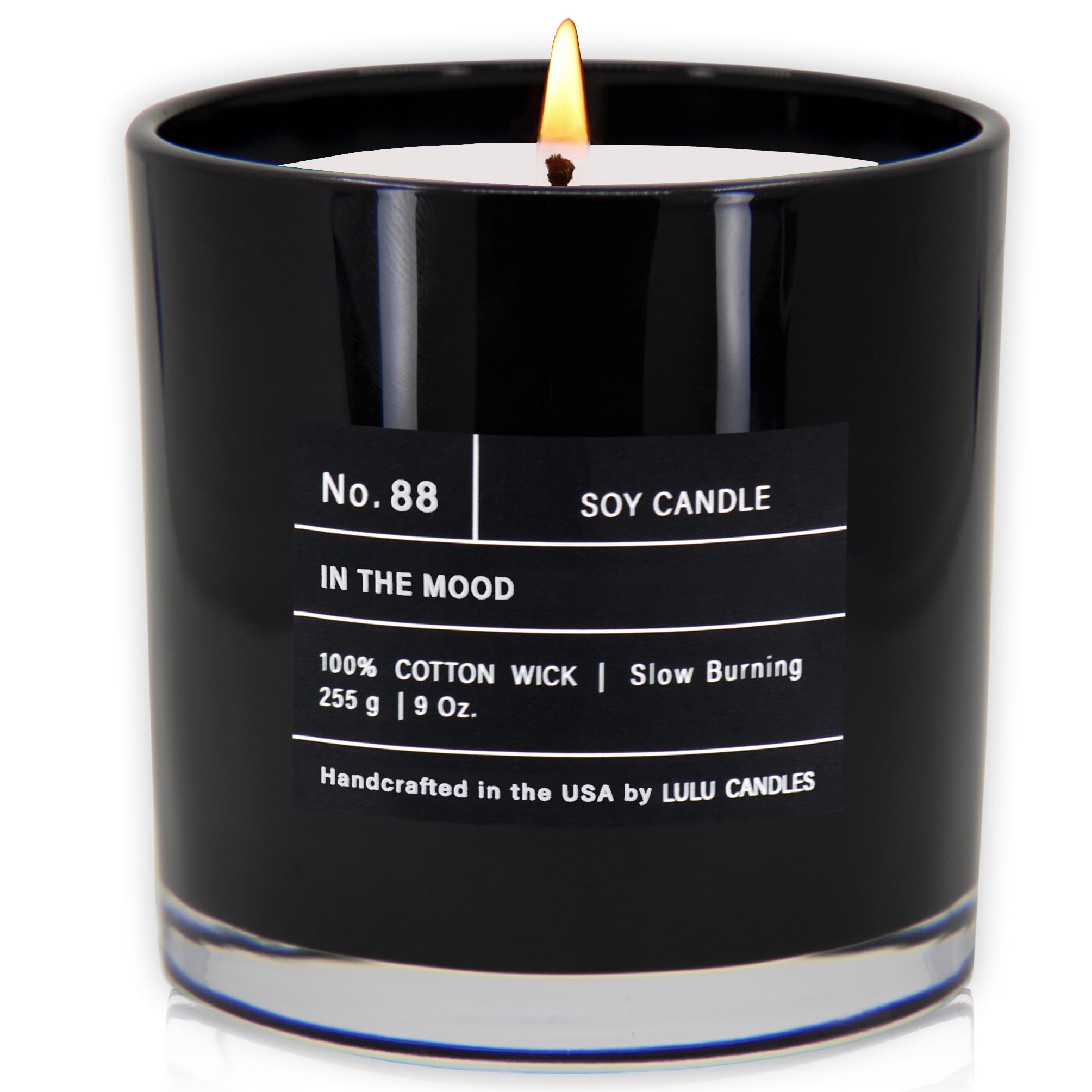 Lulu Candles - In The Mood Luxury Scented Soy Jar Candle | Hand Poured in USA | Highly Fragranced & Long Lasting 9oz Soy Wax Candle for Home, Spa, Yoga & Romantic Ambiance