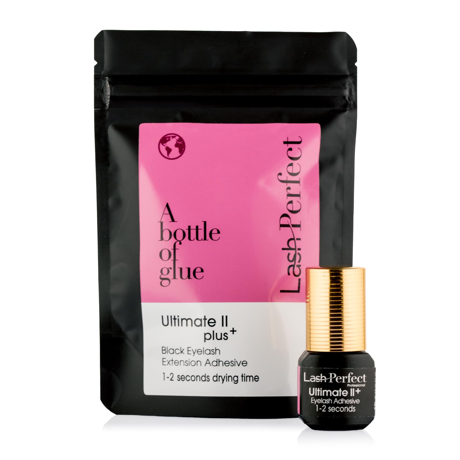 Lash Perfect Ultimate II Plus+ Eyelash Glue - Strong Hold for Extensions, Fast Drying in 1-2 Seconds - Perfect for Professional Lash Artists & DIY Home Use