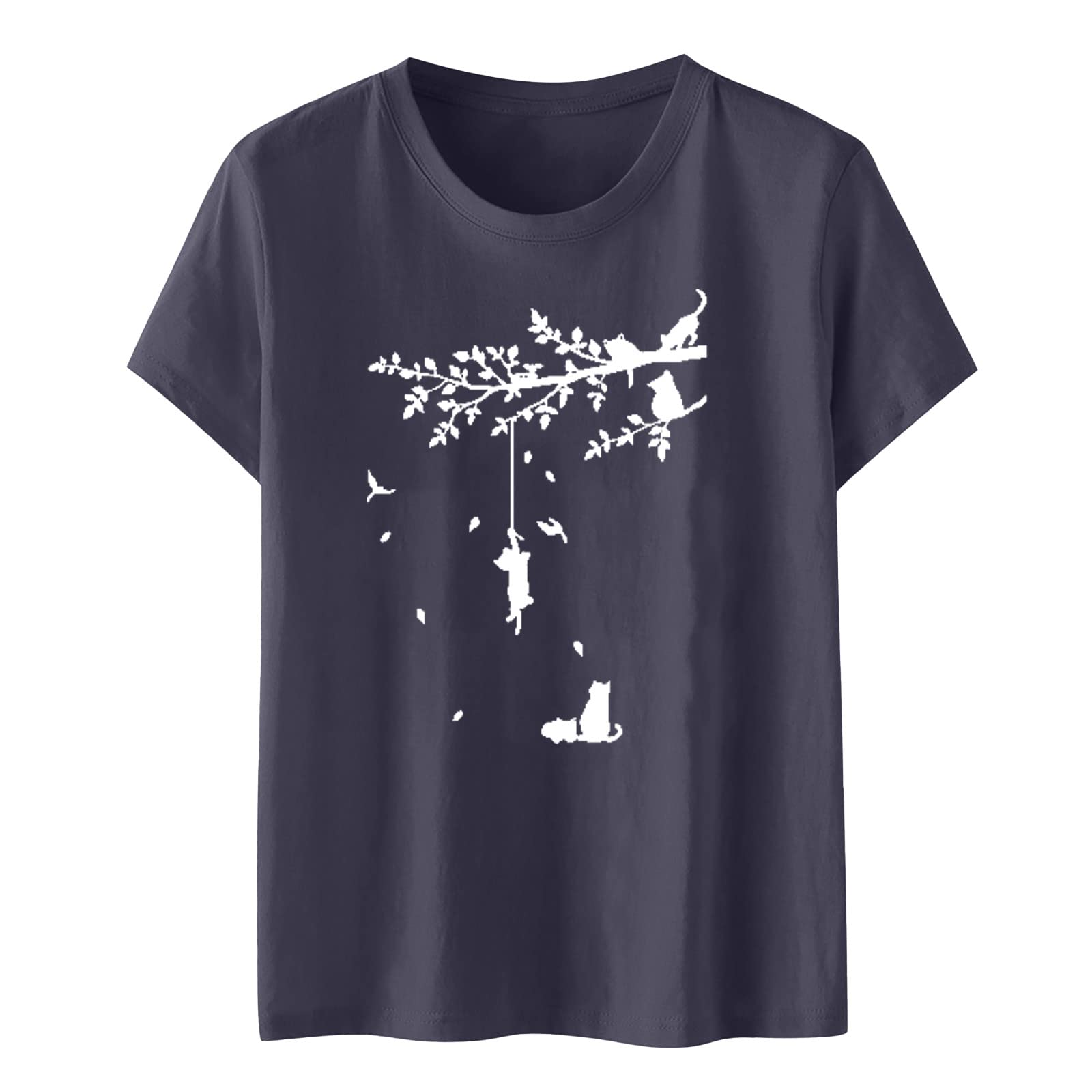 Women's Summer Tops - Casual Short Sleeve Crew Neck Shirts | Fashion Loose Fit Sport Graphic Tees for Outdoor Activities & Daily Wear