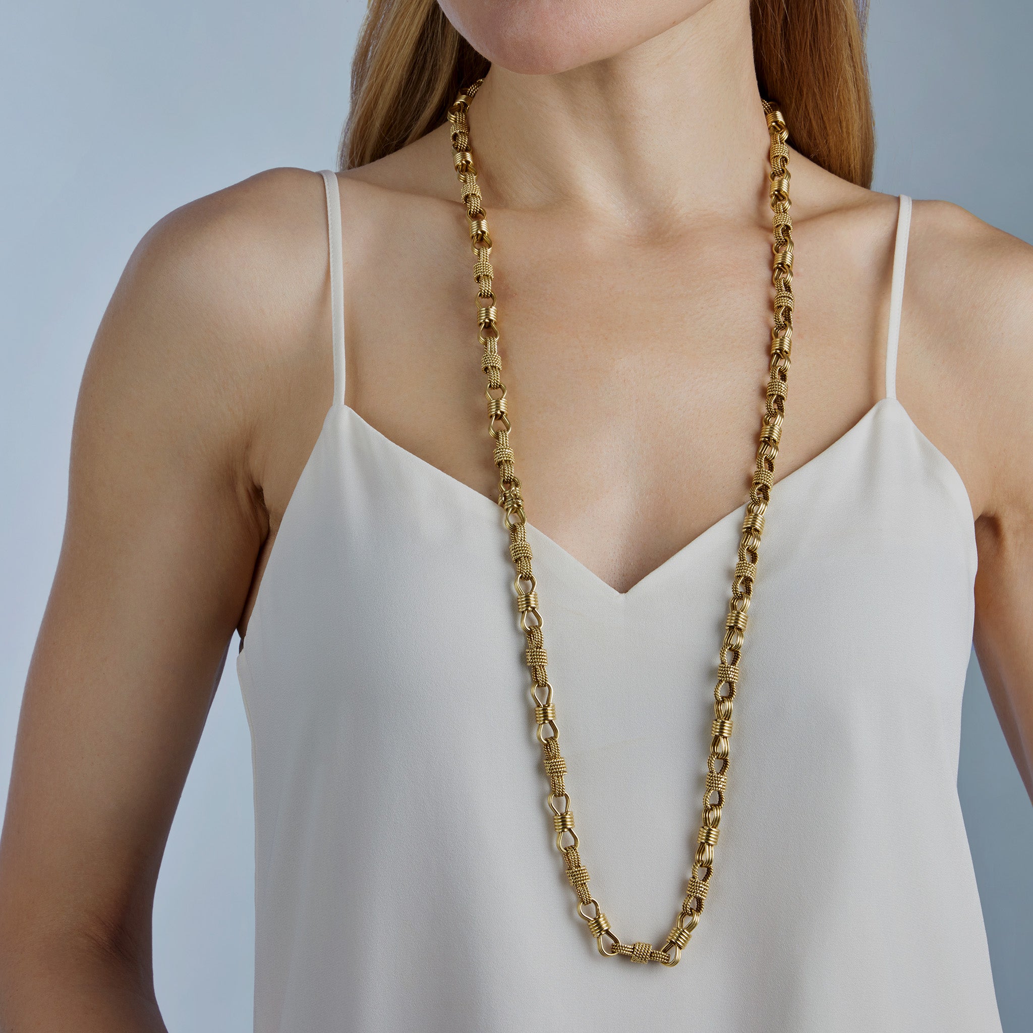 Bulgari Rome 18K Gold Long Chain Necklace for Women - Luxury Italian Jewelry Gift for Her - Perfect for Weddings, Anniversaries & Special Occasions