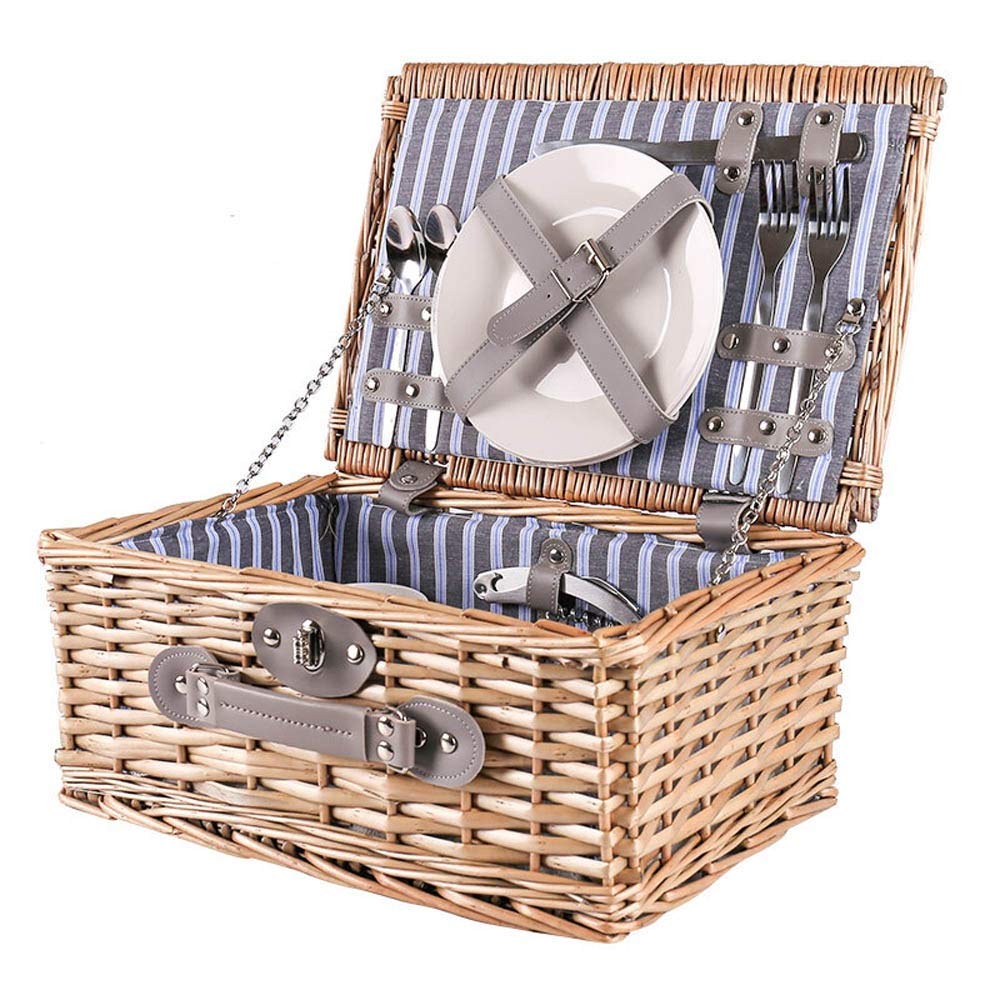 Handmade Natural Wicker Storage Basket with Handle - Insulated Picnic Organizer for Outdoor, Spring Travel, Clothes & Toys Storage - Perfect for Camping, Beach Trips & Home Organization (One Size, Natural)
