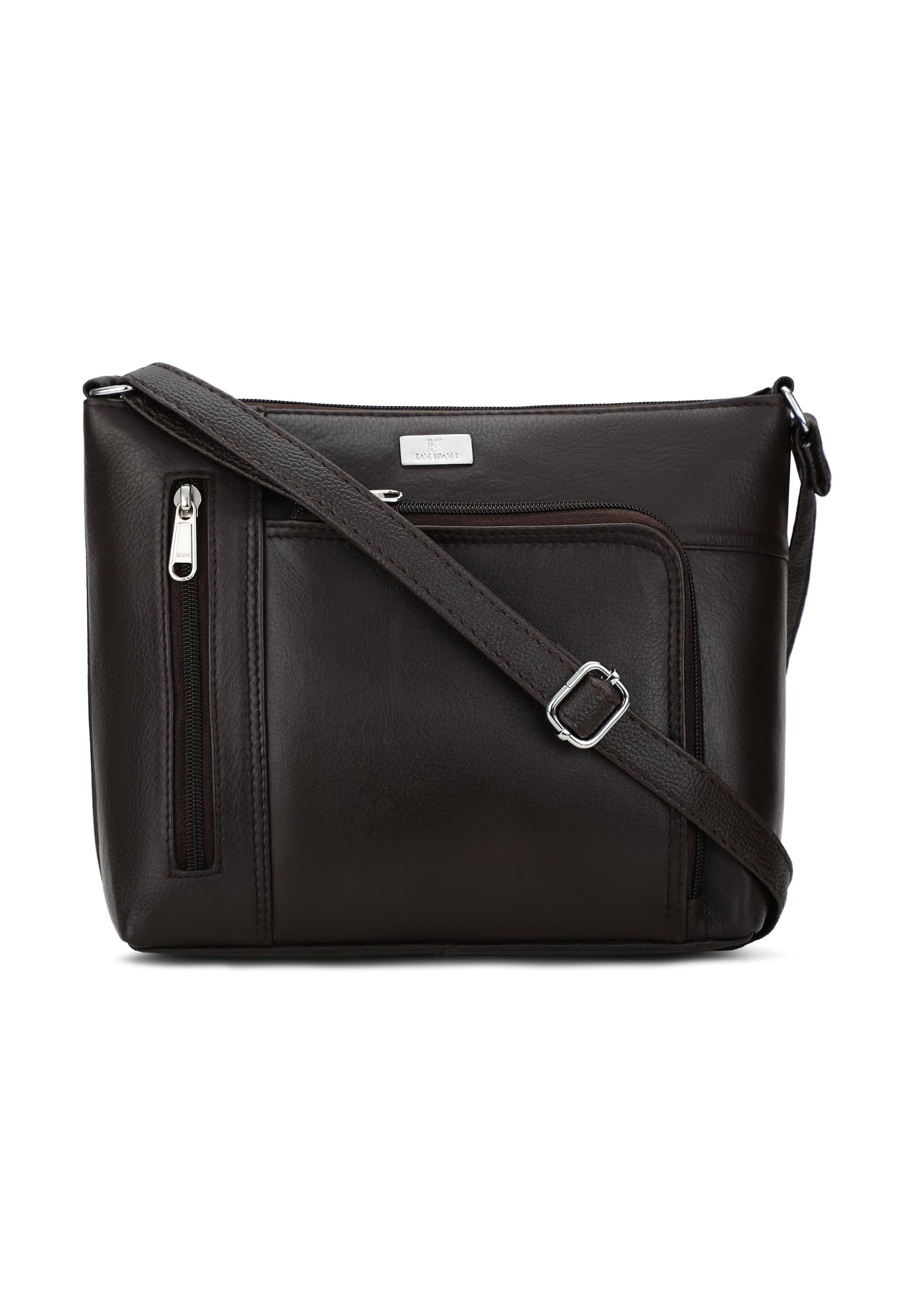 K London Genuine Leather Crossbody Sling Bag for Women - Phone Pouch Purse with Adjustable Strap - Fashionable Shoulder Bag for Daily Use, Travel & Shopping (Brown)