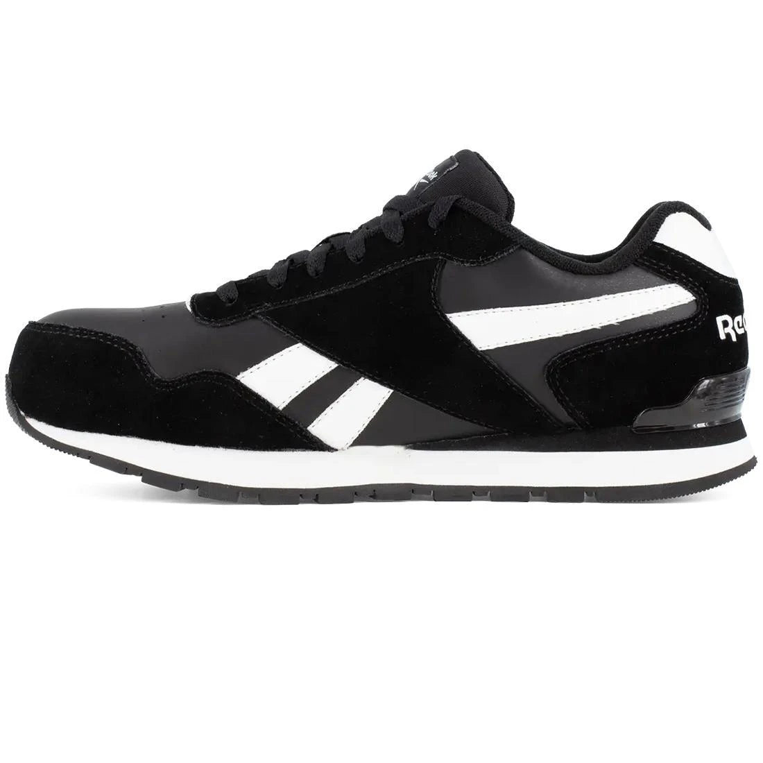 Harman Composite Toe Athletic Work Shoes for Men - Lightweight Safety Shoes, Black/White - Perfect for Construction, Warehouse & Industrial Work