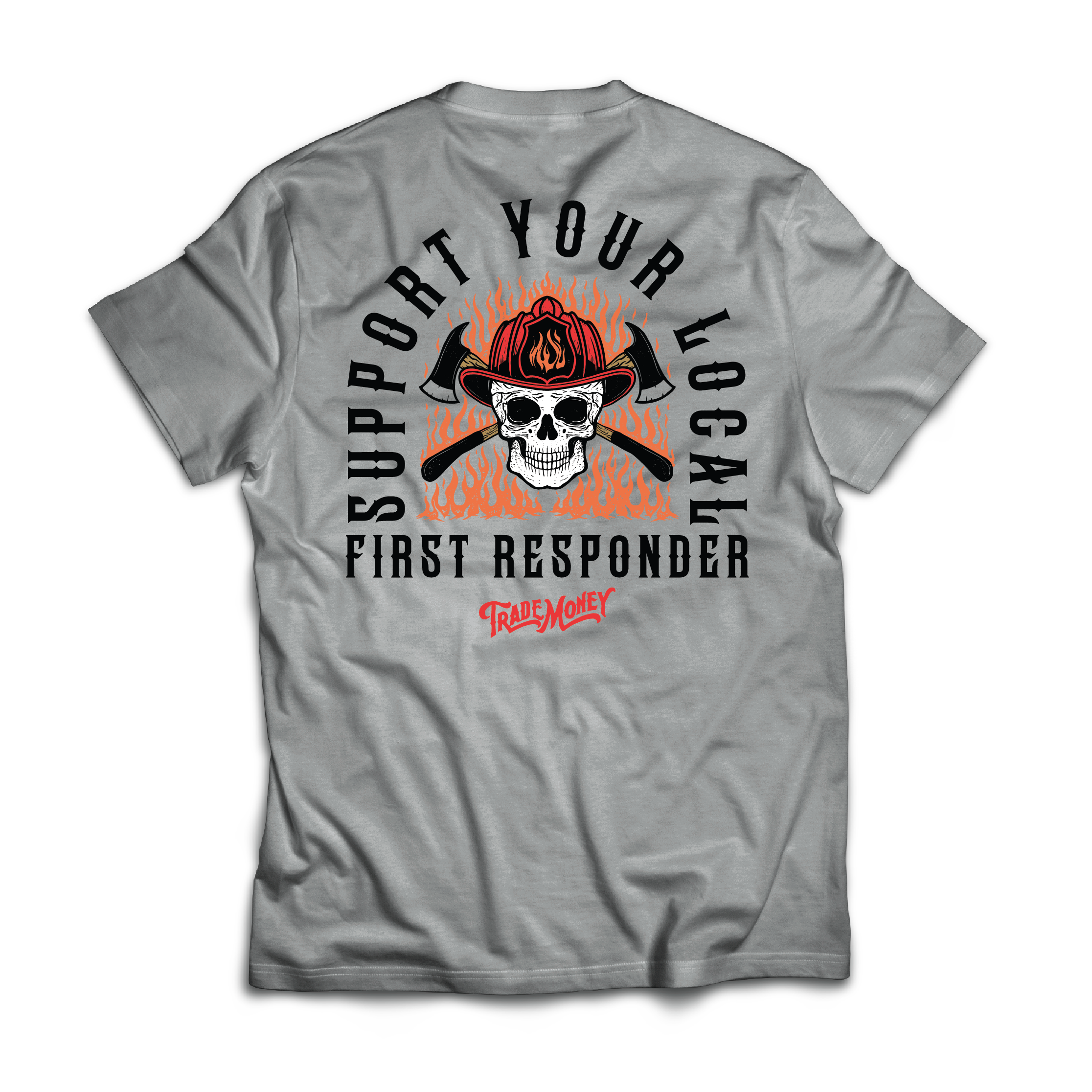 Support Your Local Firefighter T-Shirt - Grey Frost - Comfortable & Stylish Casual Wear for Everyday Use