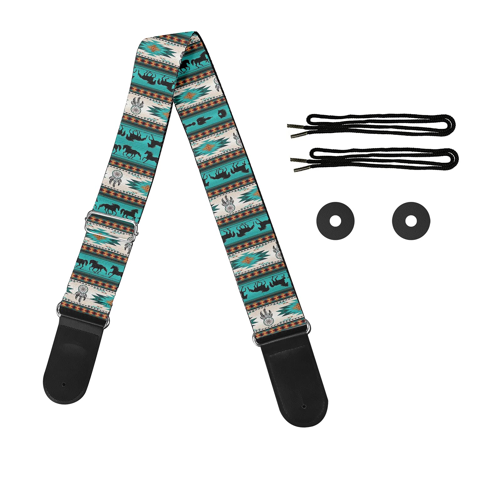 Dreaweet Adjustable Guitar Strap with Leather Ends - Durable Crossbody Strap for Acoustic & Electric Guitars - Perfect for Live Performances, Studio Sessions & Travel
