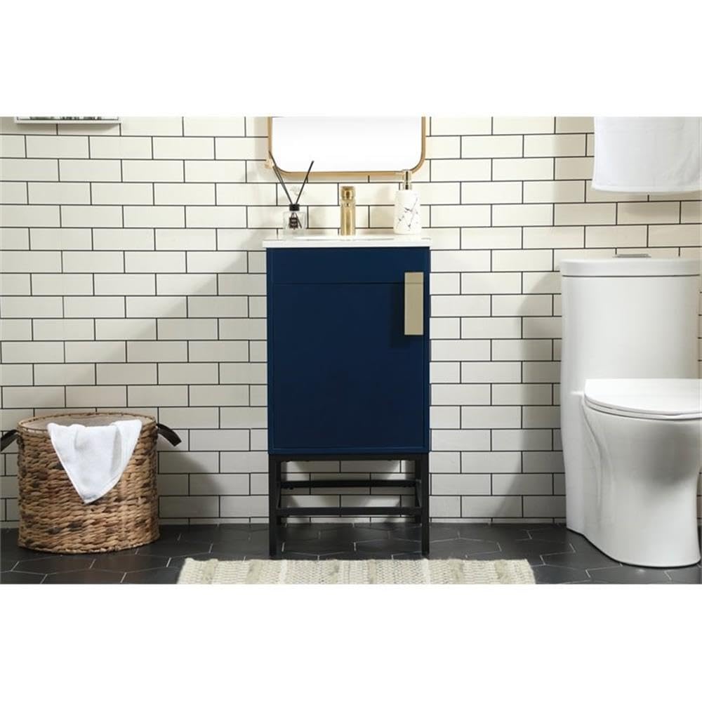 Modern 32-Inch Single Bathroom Vanity with Under Sink Storage - Elegant Black Bathroom Organizer Cabinet for Small Space & Apartment Decor