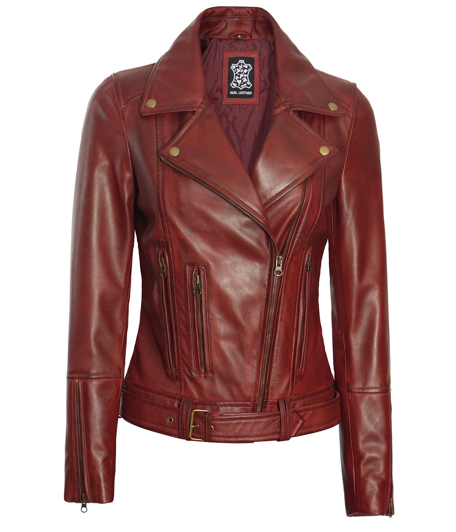 Genuine Lambskin Leather Motorcycle Jacket for Women - Stylish & Durable Biker Jacket - Perfect for Riding, Casual Wear & Outdoor Adventures