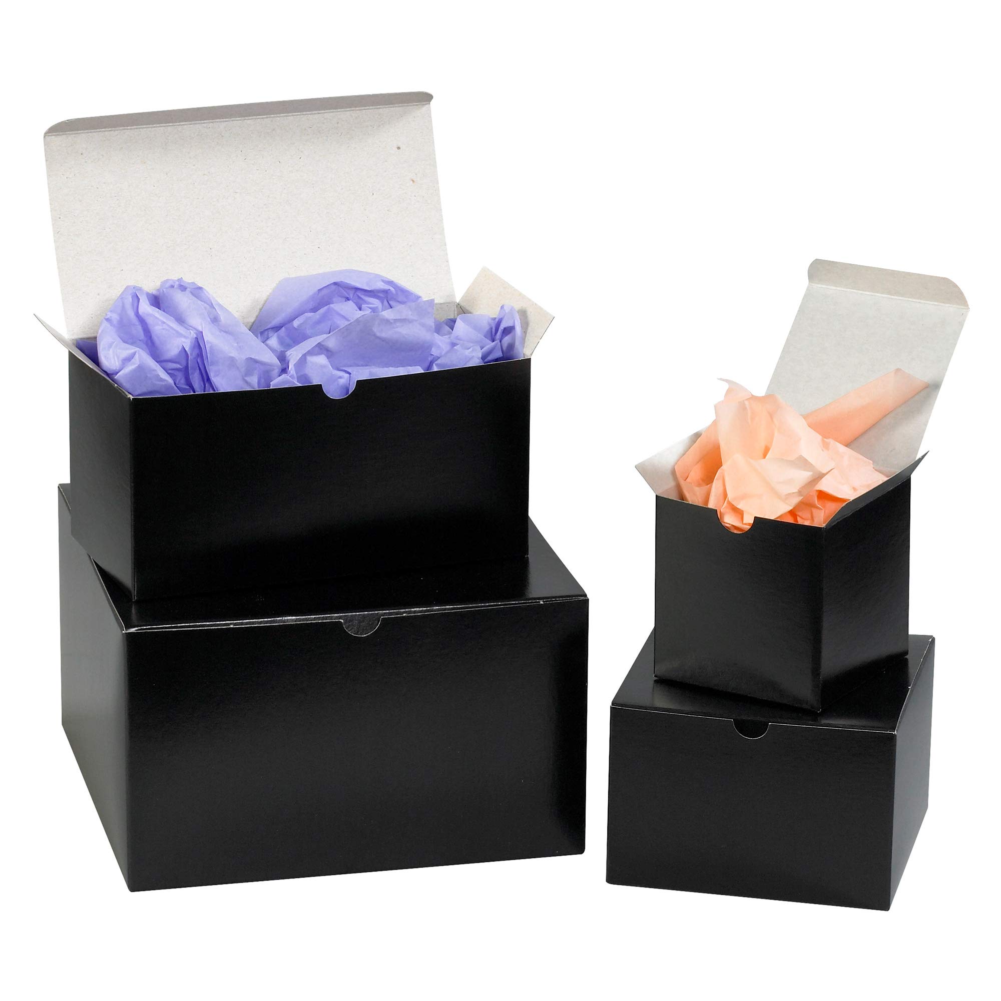 Aviditi 4x4x4 Inch Glossy Black Gift Boxes - Pack of 100 Easy Assembly Premium Gift Boxes for Holidays, Birthdays & Special Occasions | Perfect for Party Favors, Wedding Gifts & Corporate Events