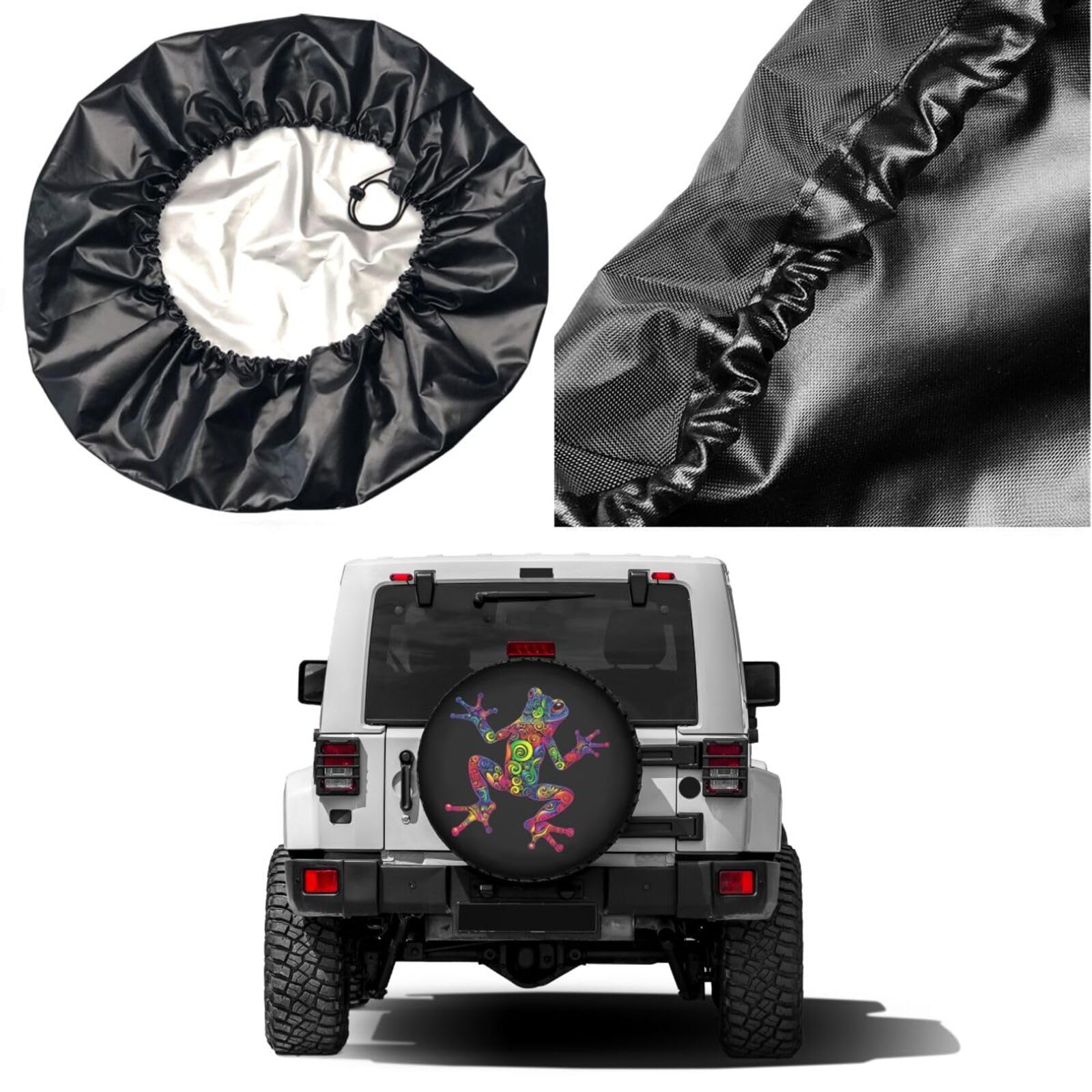 Boho Frog Tree Spare Tire Cover - 17 Inch Dust-Proof Wheel Protector for Trailer, RV, SUV & More | Perfect for Outdoor Adventures & Road Trips