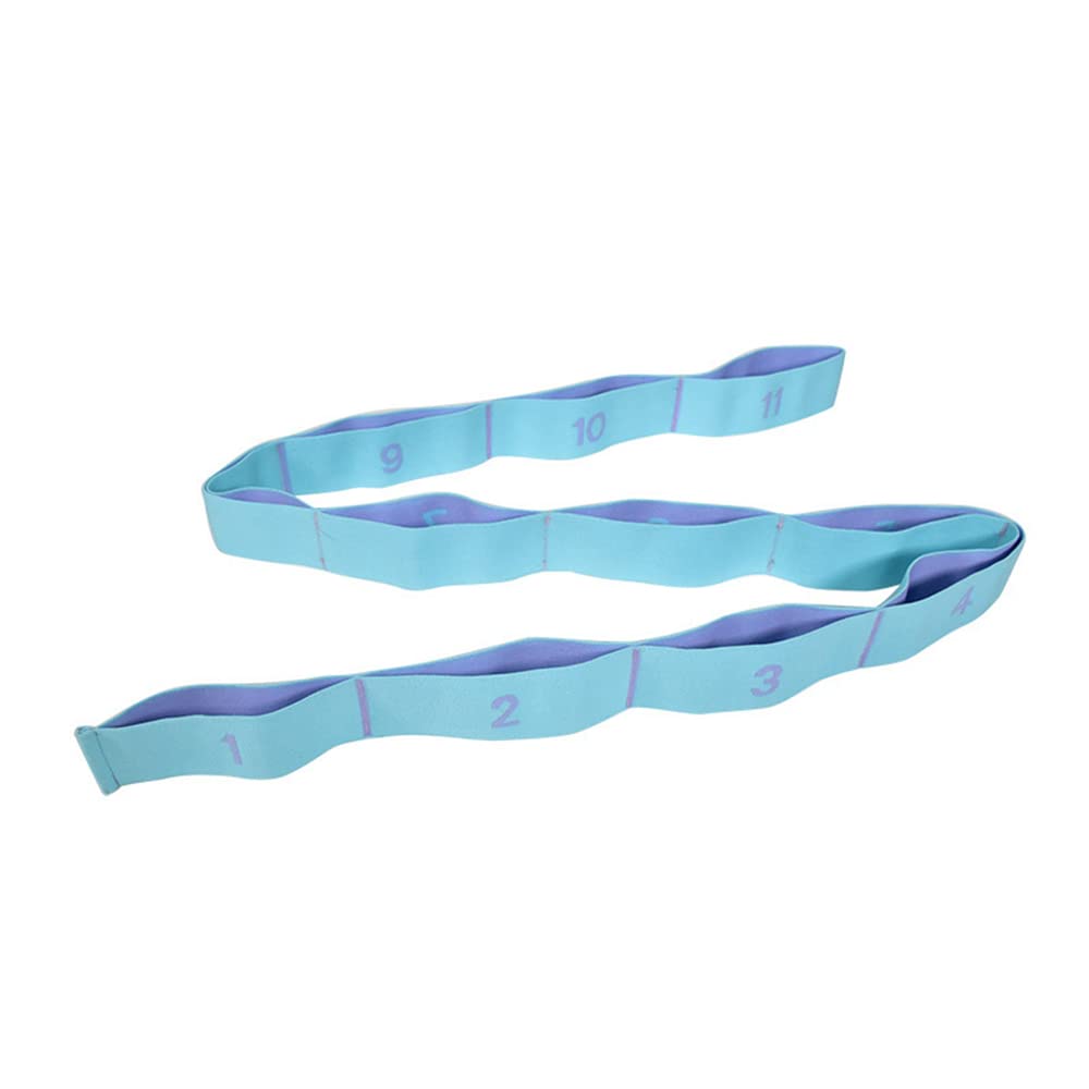 Premium Elastic Yoga Stretch Band - 11 Grid Resistance Loop for Pilates, Gym, Dance & Fitness Training - Blue - Ideal for Home Workouts, Flexibility Exercises & Strength Training