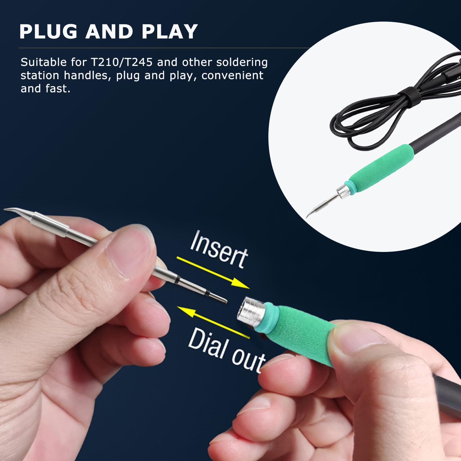High-Quality C245-JS Soldering Iron Tips - Replacement Tip for C245-029, Constant Temperature Solder Iron Head Compatible with T245 Soldering Station Tools - Perfect for Electronics Repair, DIY Projects & PCB Work