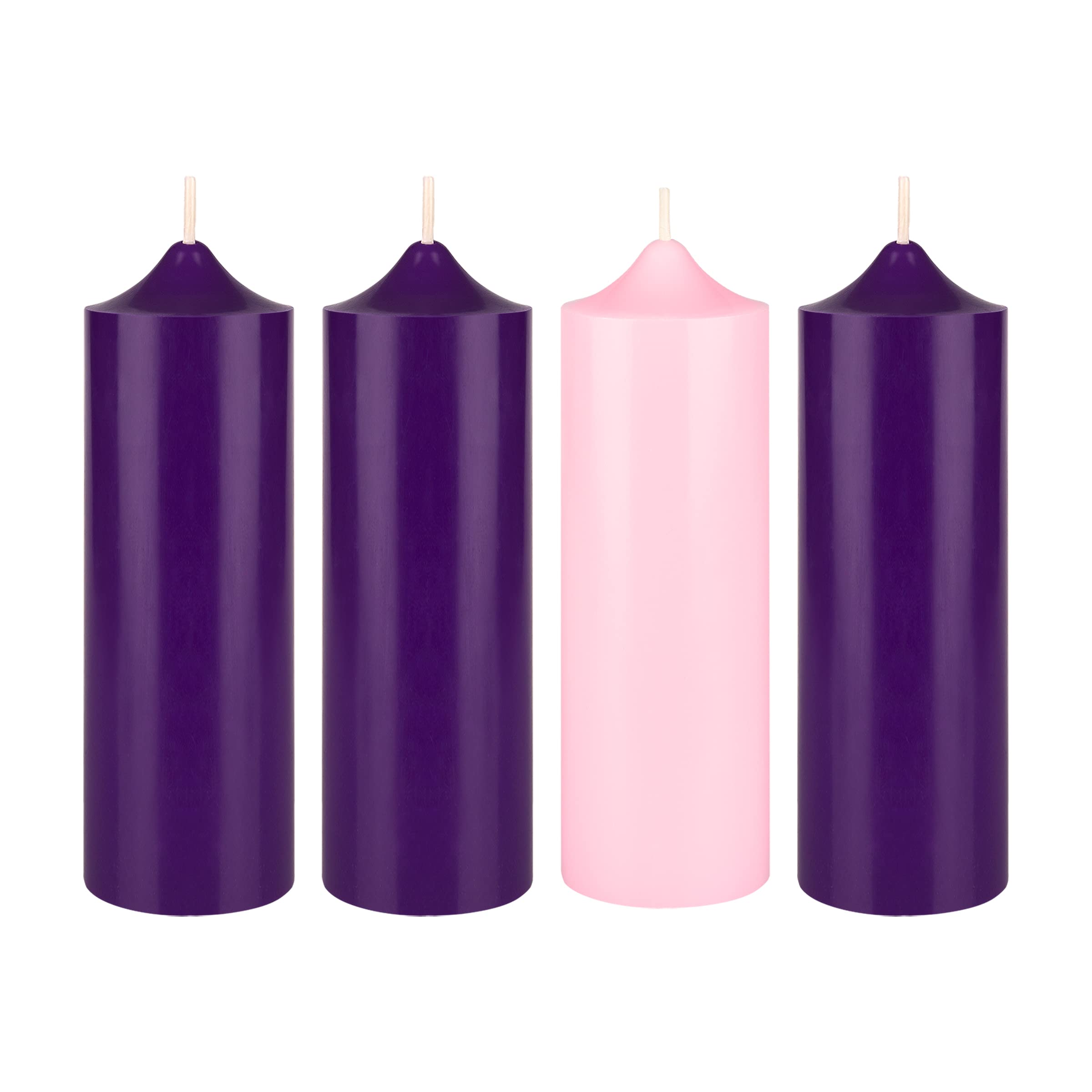 Premium Unscented Christmas Advent Candles Set of 4 - Hand-Poured Bell Top Round Pillar Candles 2