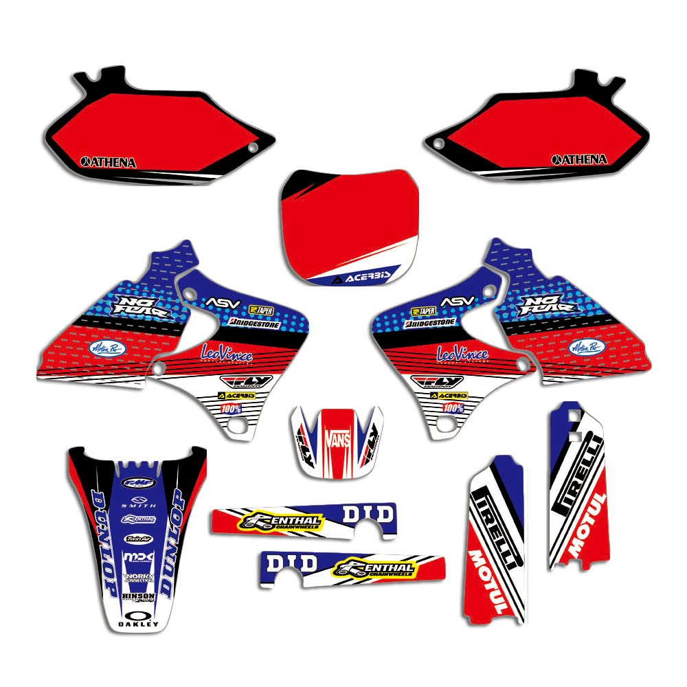 High-Quality Graphics Kit Decals Stickers for 1999-2002 Yamaha YZ250F YZ400F YZ426F Dirt Bikes - Custom Number Included (Red) - Perfect for Motocross Racing & Off-Road Bike Customization