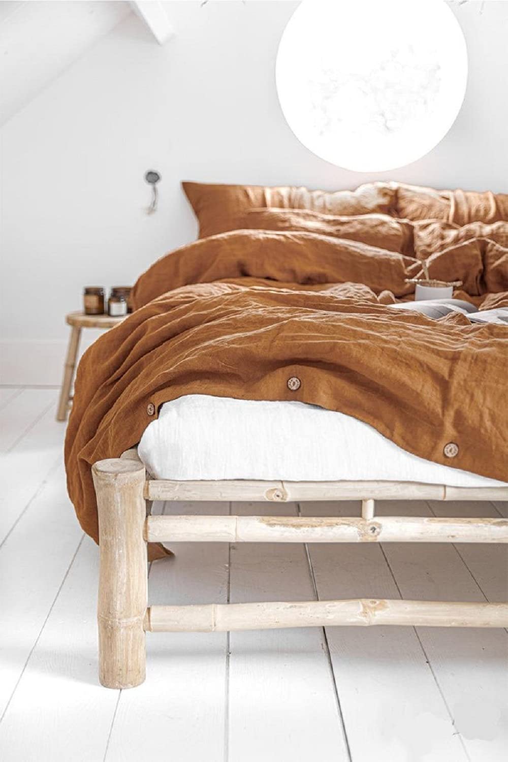 Premium Cinnamon Brown Stonewashed Cotton Duvet Cover Set - King, Queen, Full, Twin & Toddler Sizes with Button Closure - Soft & Breathable Bedding for Cozy Home & Guest Room Decor