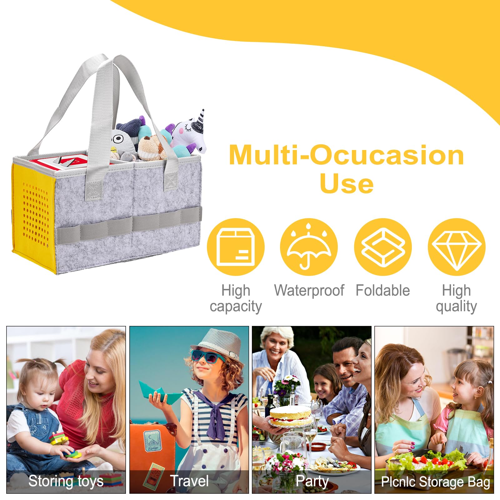 **Upgraded Protective Carry Case for Toniebox Starter Set – Large Folding Travel Storage Bag Holds 30-40 Tonies Figures (Yellow) – Perfect for Kids' Travel, School & Playtime**