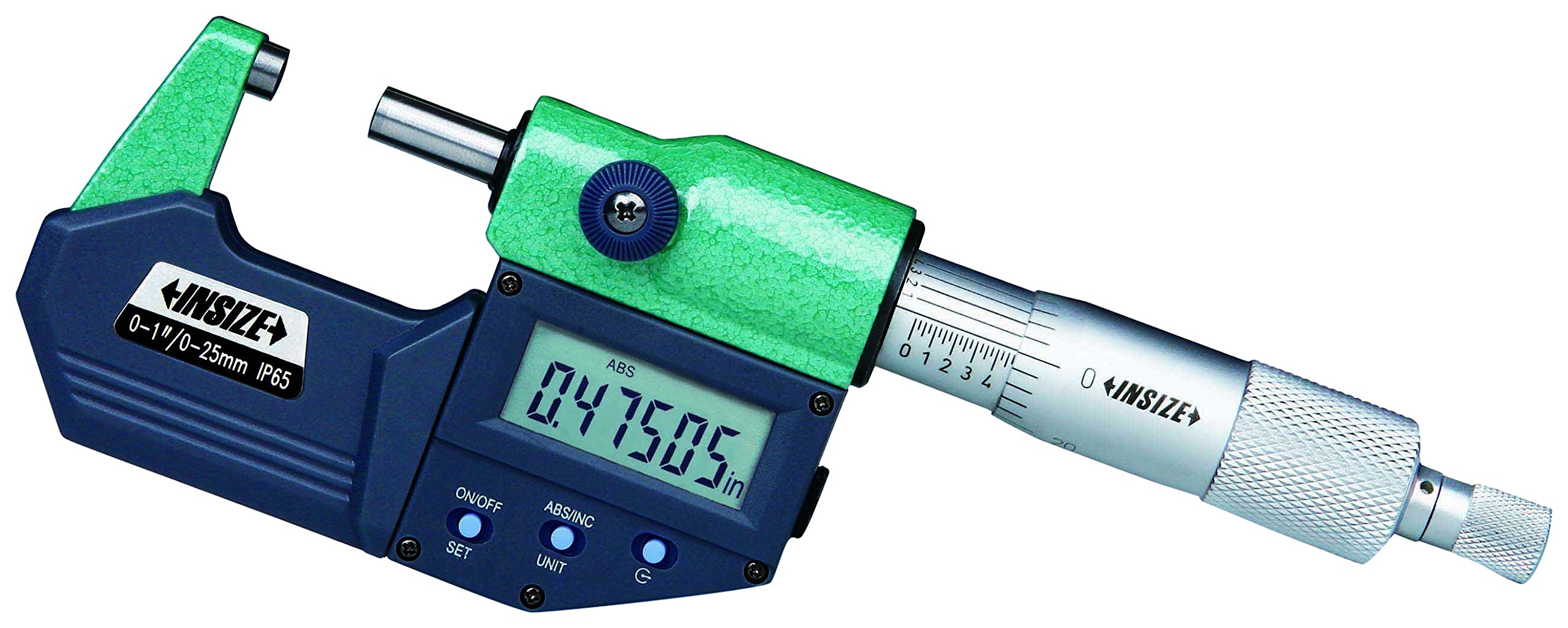 INSIZE 3101-25E Digital Electronic Outside Micrometer 0-1 Inch Range, IP65 Waterproof, Precision Measuring Tool for Metalworking, Machining & Engineering - Perfect for Workshops, Factories & Quality Control