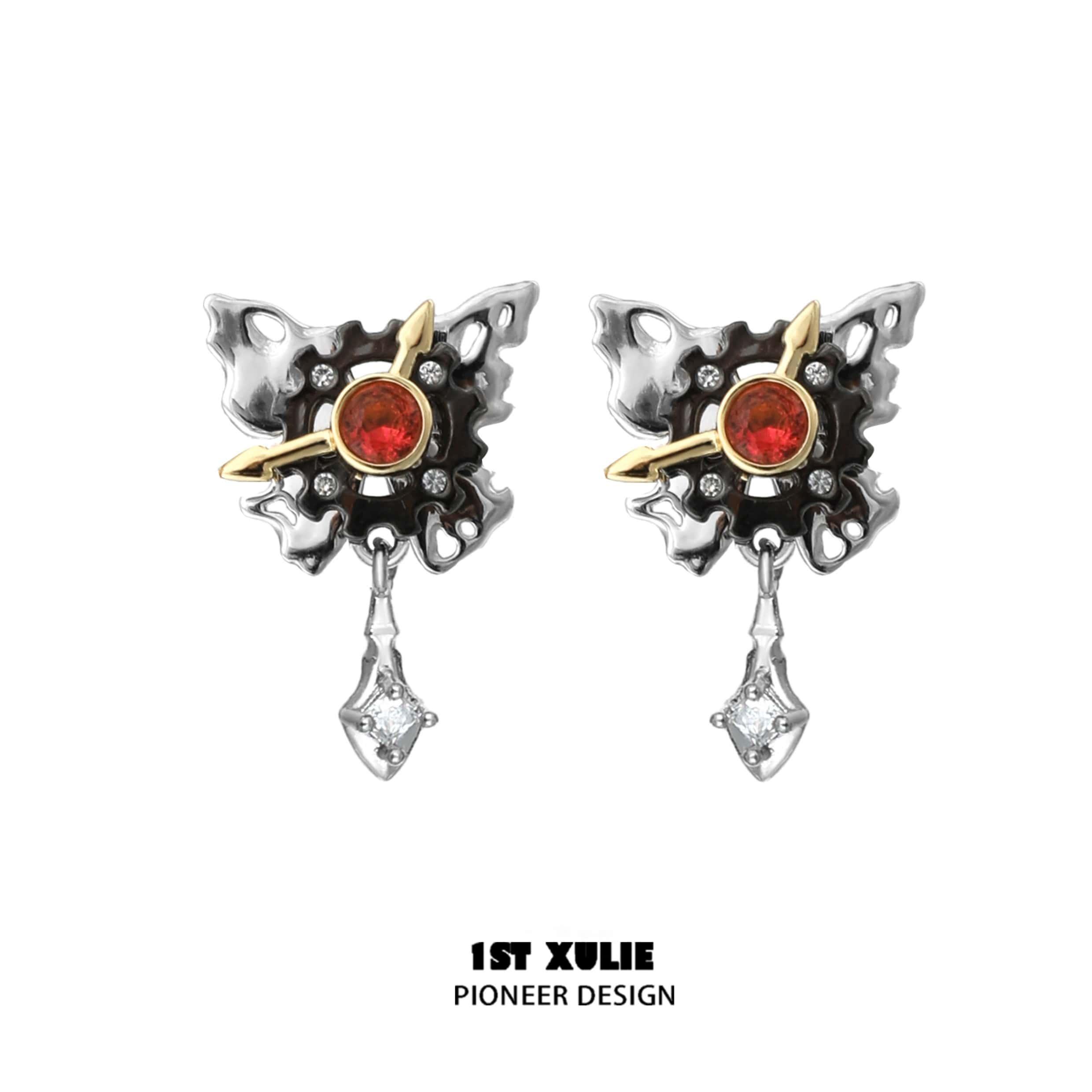 18k Platinum Plated S925 Sterling Silver Mechanical Butterfly Stud Earrings for Women - Elegant Jewelry Gift for Birthday, Anniversary & Special Occasions