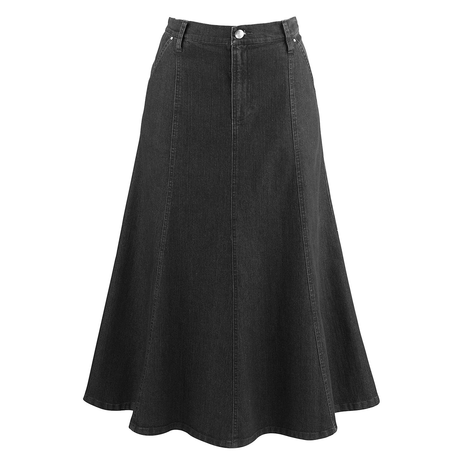 CATALOG CLASSICS Women's Long Denim Skirt - Blue High Waist Midi Jean Skirt for Women | Casual Outfit, Boho Style, Everyday Wear