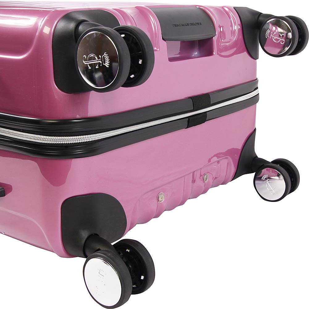 Juicy Couture Women's Lindsay 3-Piece Hardside Spinner Luggage Set - Silver Fuchsia, Lightweight Durable Suitcase for Travel, Carry-On & Check-In Bags - Perfect for Vacations, Business Trips & Weekend Getaways