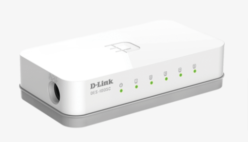 D-Link DES-1005C 5-Port 10/100 Mbps Fast Ethernet Unmanaged Desktop Switch - Plug and Play, Compact Design for Home & Office Network Expansion
