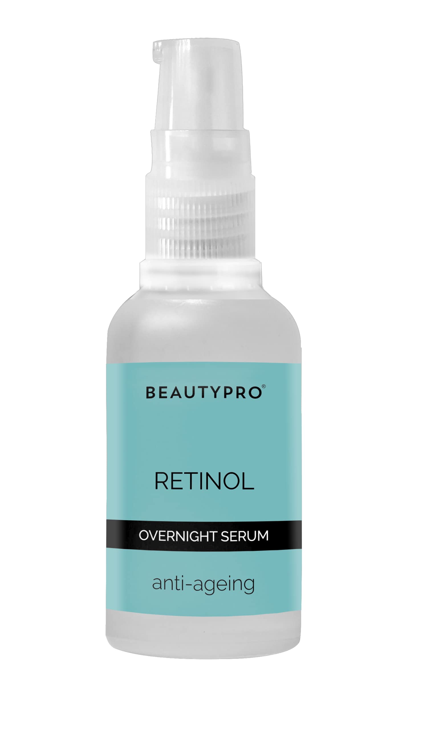 BEAUTYPRO Retinol Face Serum - Overnight Anti-Aging Moisturizer with Antioxidants | Reduces Wrinkles, Firms Skin & Diminishes Blemishes | Vegan, Natural Skincare for Sensitive Skin | 30ml | Perfect for Nighttime Routine & Daily Anti-Aging Care