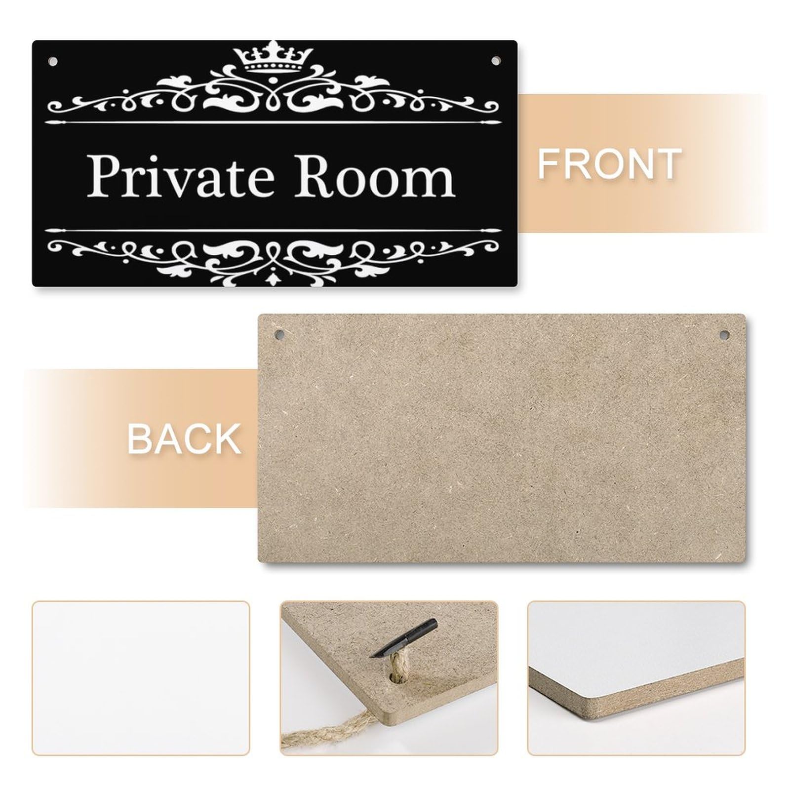 Private Room Sign - Handcrafted Wooden Hanging Decor for Bedroom & Bathroom - 6x12 Inch Rustic Wall Art - Perfect for Home, Office, or Gift Giving