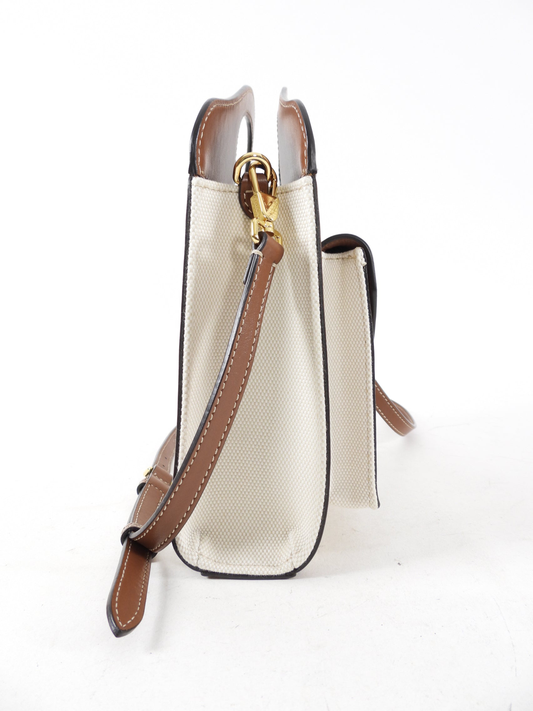Burberry Small Canvas and Leather Pocket Bag - Stylish Crossbody Bag for Women | Perfect for Everyday Use, Travel & Shopping