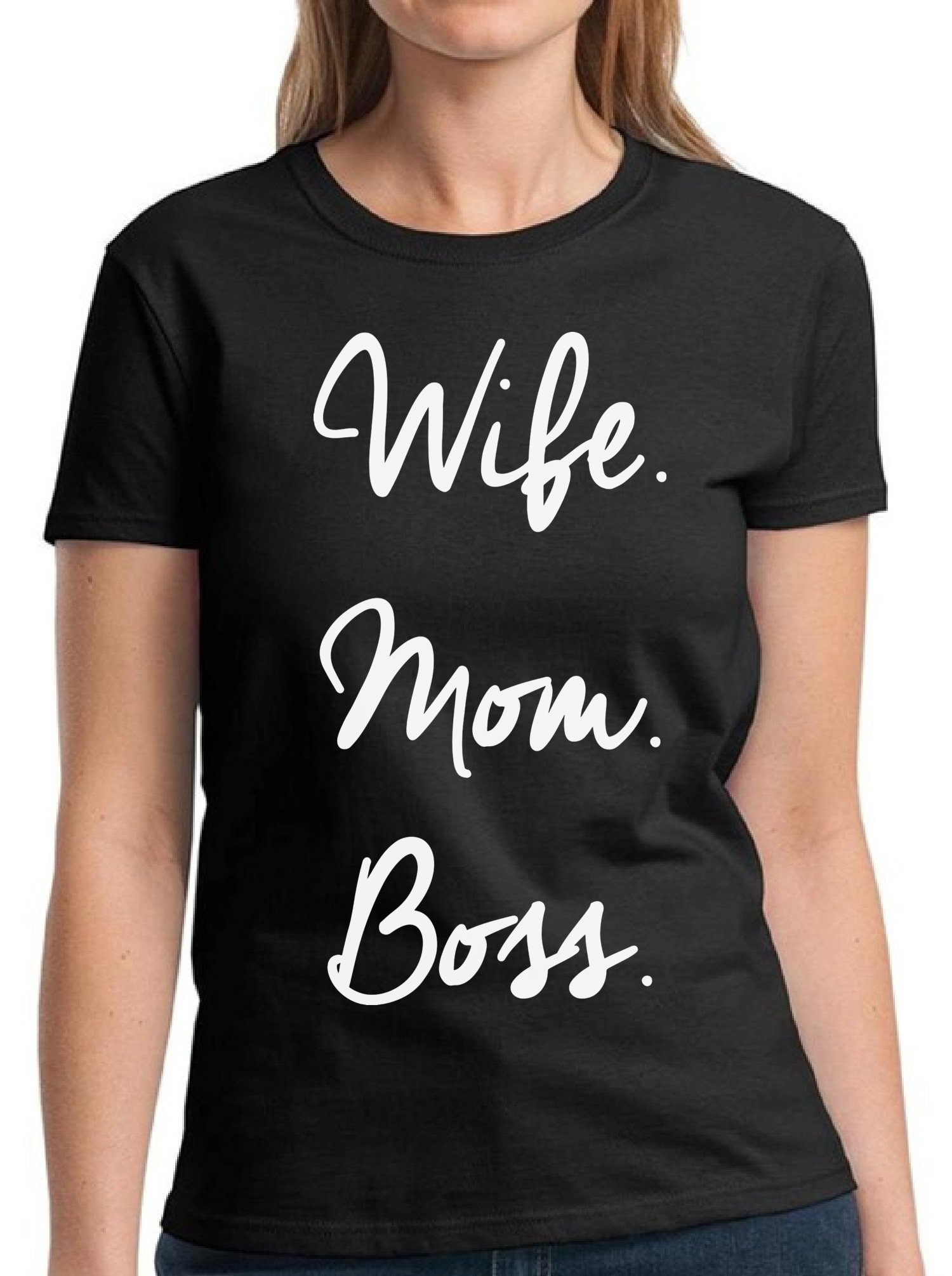 Funny Wife Mom Boss T-Shirt for Women - Cute & Sarcastic Gift Idea for Her - Perfect for Work, Parties & Everyday Wear