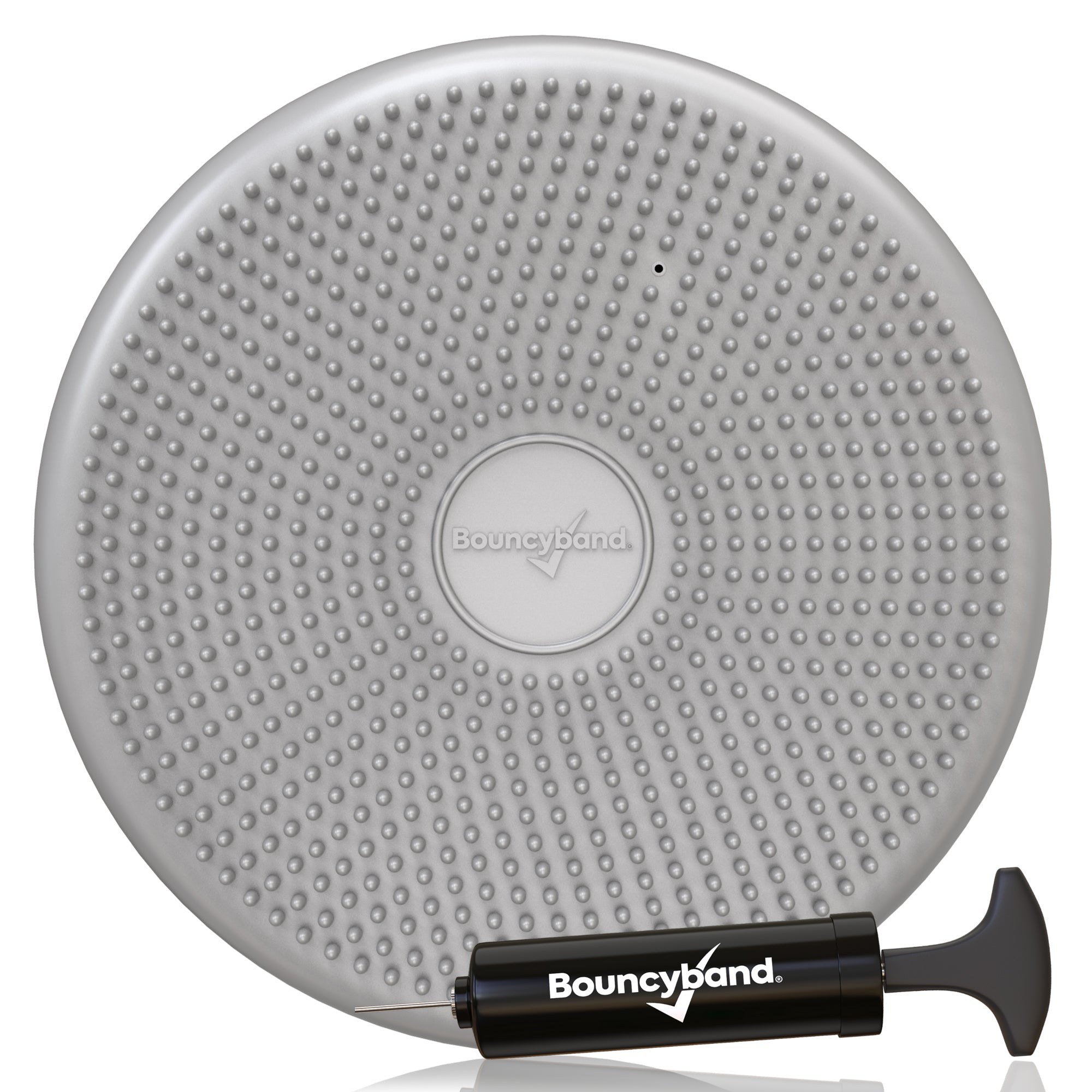 Bouncyband Big Wiggle Seat Sensory Cushion for Kids - Active Sitting Classroom Chair Alternative - Improves Focus & Fidgeting (Silver) - Perfect for ADHD, Autism & School Use