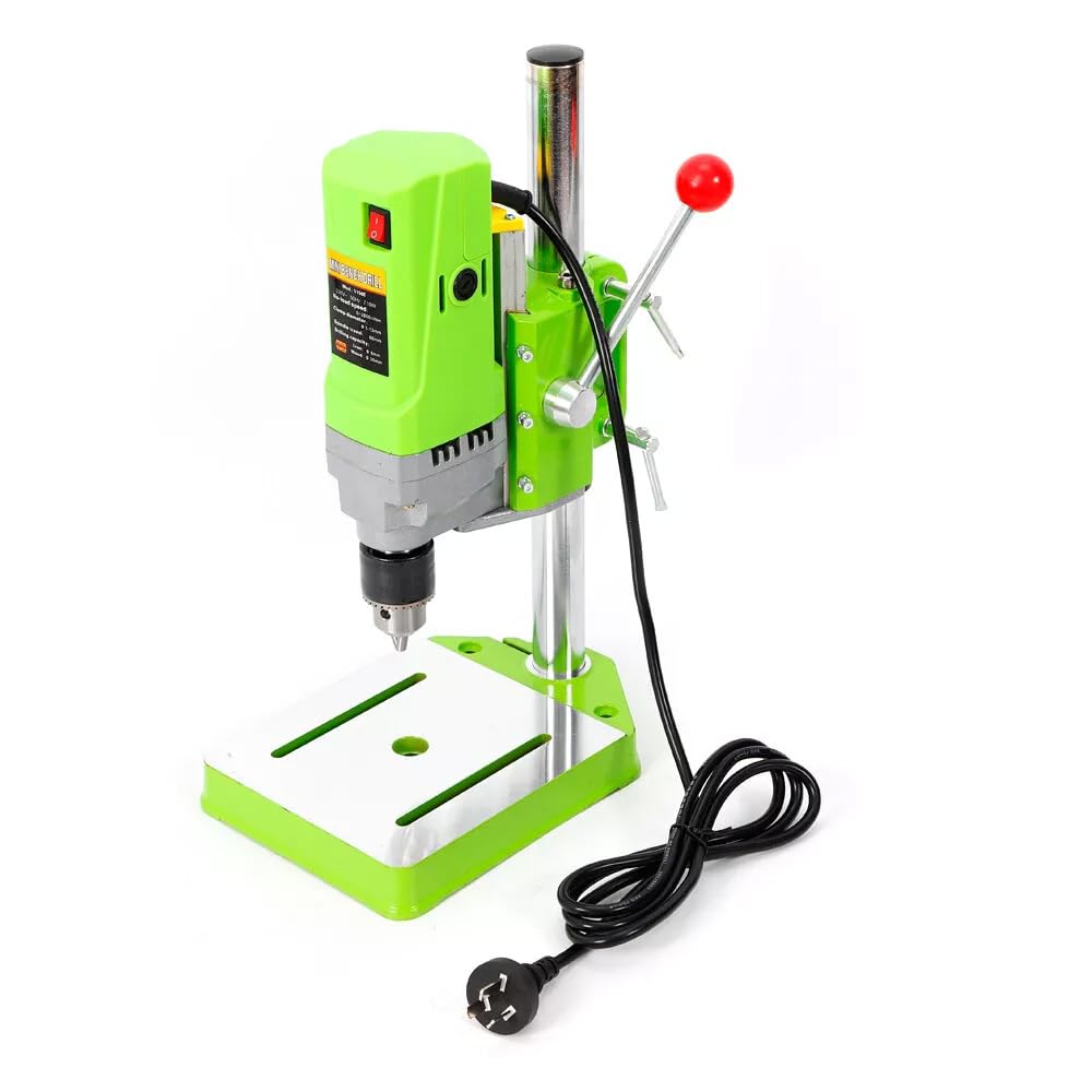 710W Benchtop Drill Press, 0-2800 RPM Portable Mini Drill Press with Green Table - Electric Bench Drill for Woodworking, Metalworking, DIY Projects & Furniture Assembly - Perfect for Home Workshops, Garage & Crafting
