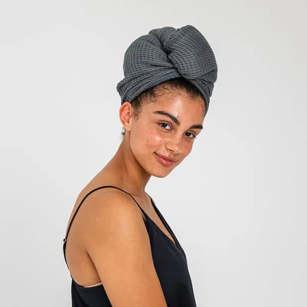 Soft & Absorbent Waffle Hair Towel for Women & Men - Quick Dry Microfiber Hair Wrap for Wet Hair After Shower, Swimming, or Gym - Perfect for Curly, Long, and Thick Hair