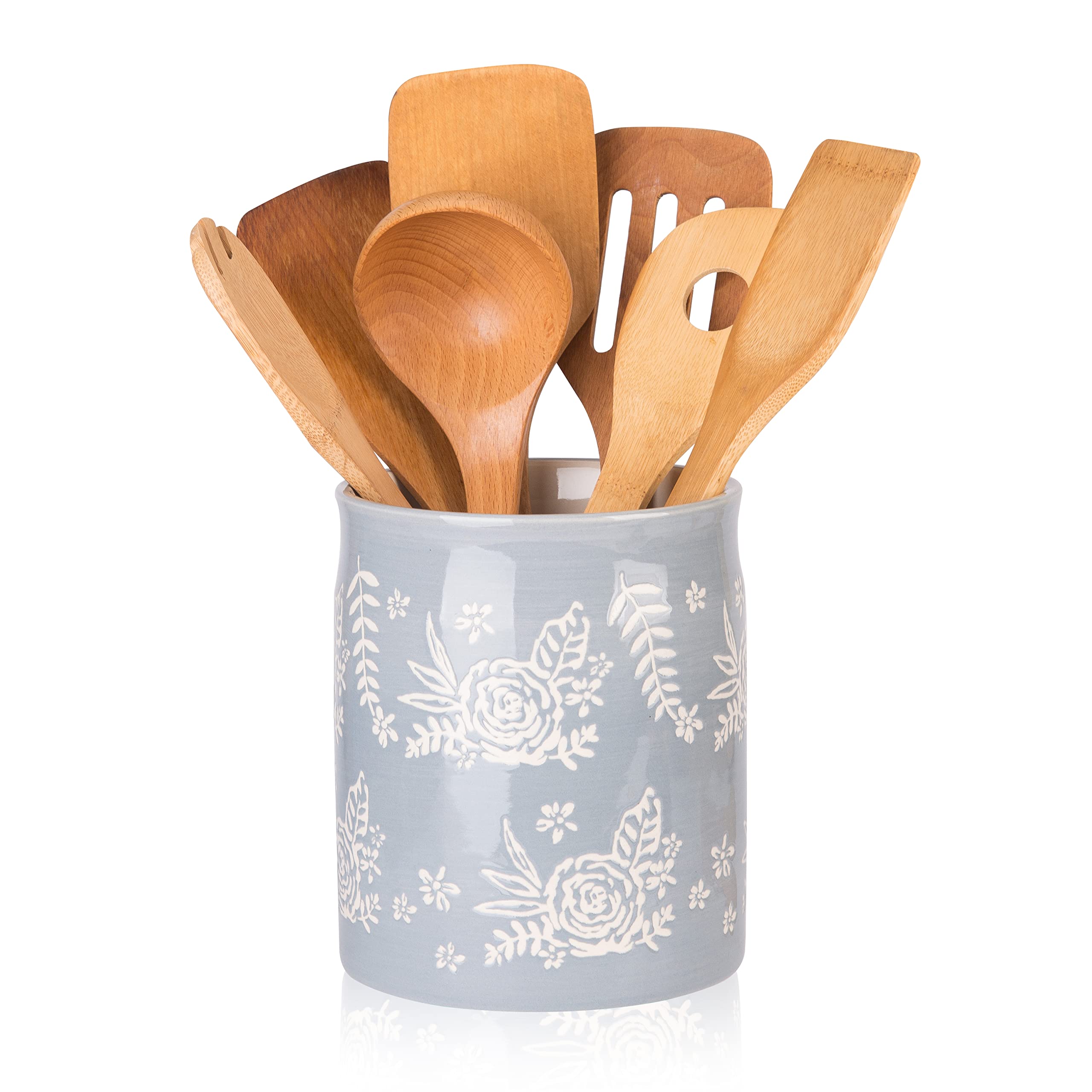 Wisenvoy Kitchen Utensil Holder - Countertop Organizer for Cooking Utensils, Spoons & Spatulas - Perfect for Kitchen Counter, Stove or Dining Table Storage