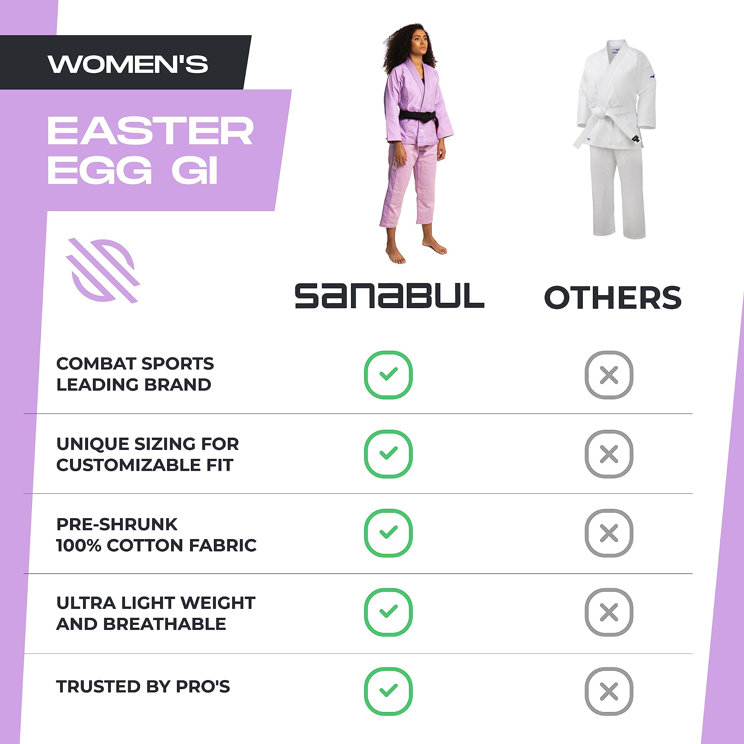 Sanabul Women's Premium BJJ Gi - Lightweight Brazilian Jiu Jitsu Uniform for Training & Competition - Easter Egg Design - Perfect for MMA, Grappling & No-Gi Transition