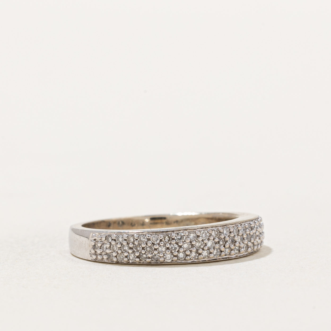 Pave Set Diamond Band Ring - 0.24 Carat Total Weight (CTW) - Size 5.25 - Perfect for Engagement, Wedding & Anniversary Gifts
